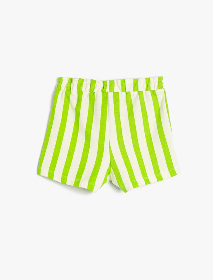 Kız Çocuk Şort Beli Bağlamalı Pamuklu