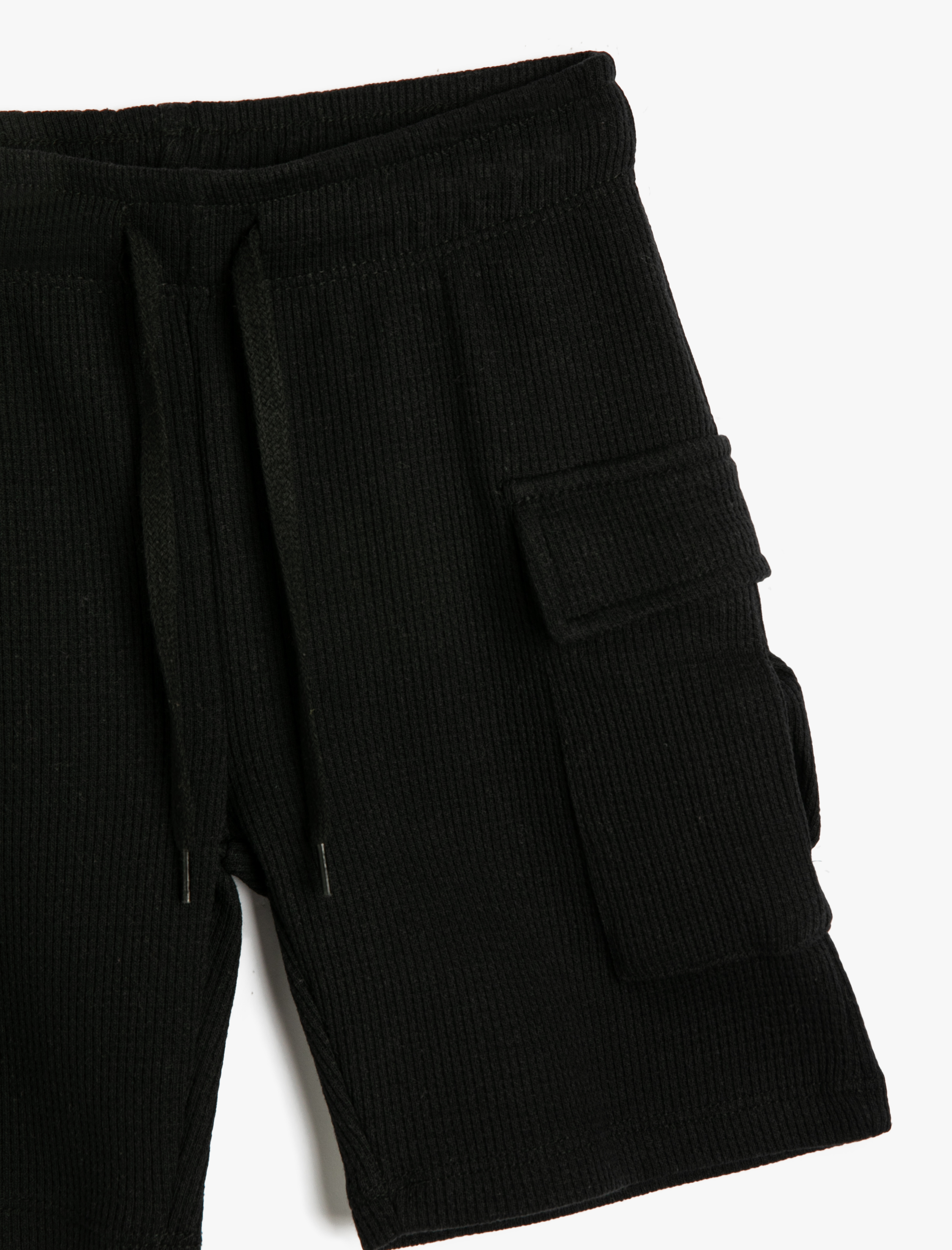  Erkek Çocuk Kargo Şort Cepli Beli Bağlamalı Dokulu