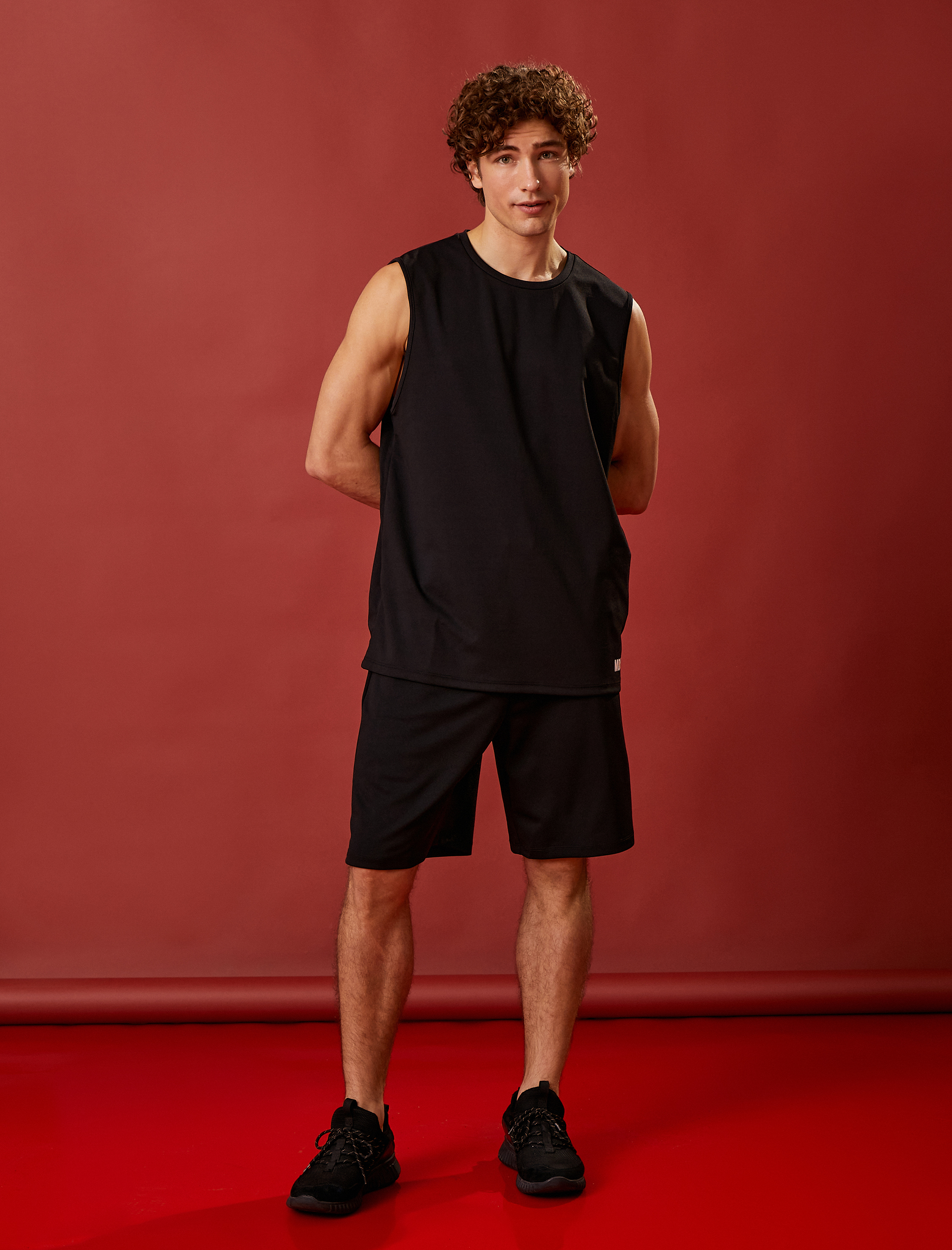   Baskılı Sporcu Atlet Kolsuz Bisiklet Yaka