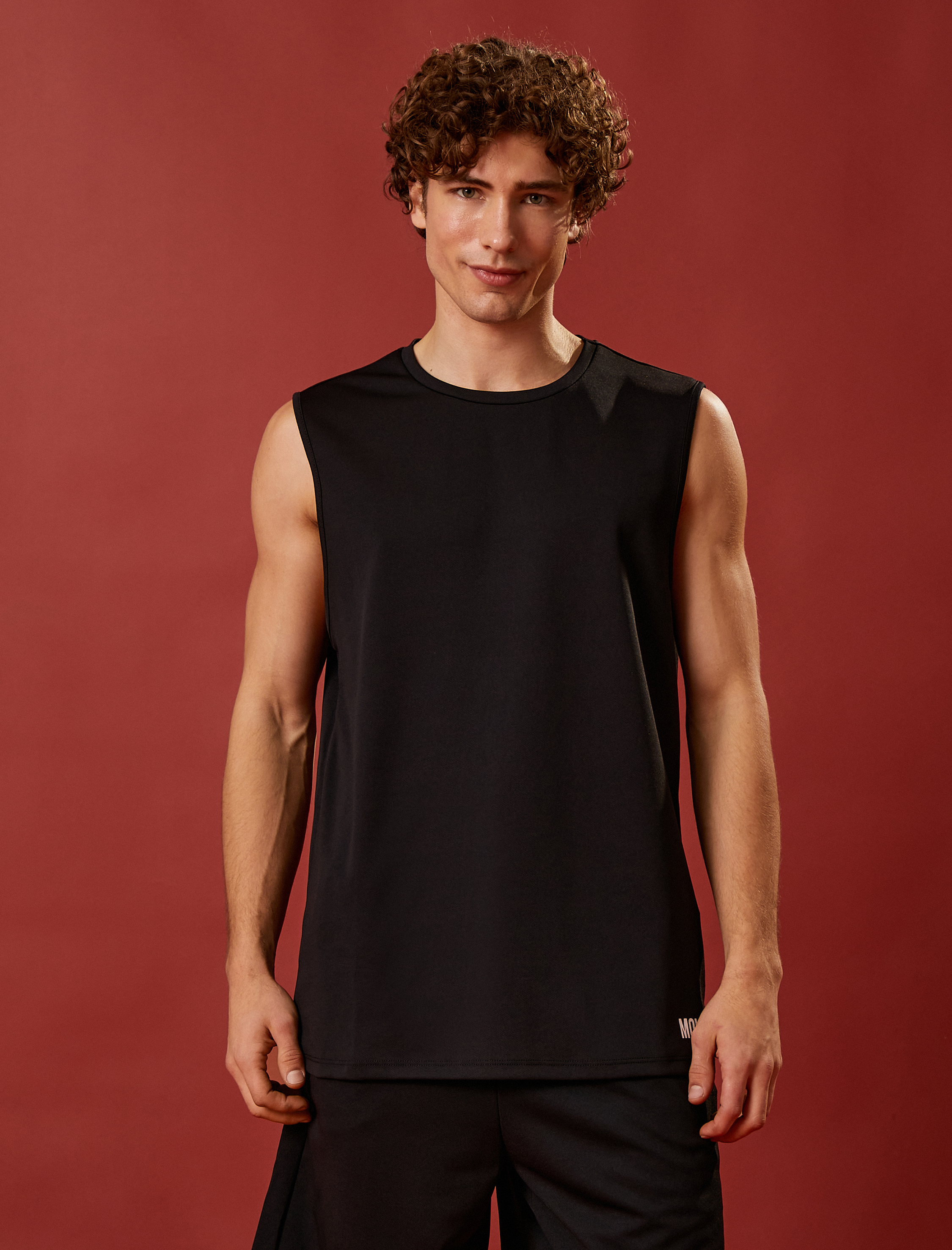   Baskılı Sporcu Atlet Kolsuz Bisiklet Yaka