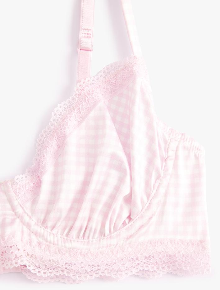  Dolgusuz Balenli Sütyen Dantelli Kaplı Çiçek Fiyonk Detaylı