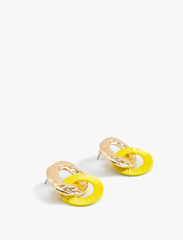 Kadın Geometrik Küpe Sallantılı Çelik Karışımlı