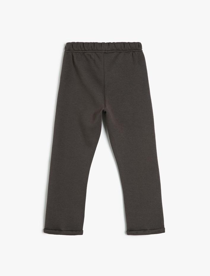 Erkek Çocuk Beli Bağlamalı Cepli Şardonlu Basic Eşofman Altı