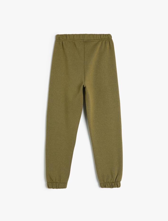 Erkek Çocuk Basic Jogger Eşofman Altı Baskılı Beli Bağlamalı Cepli Şardonlu