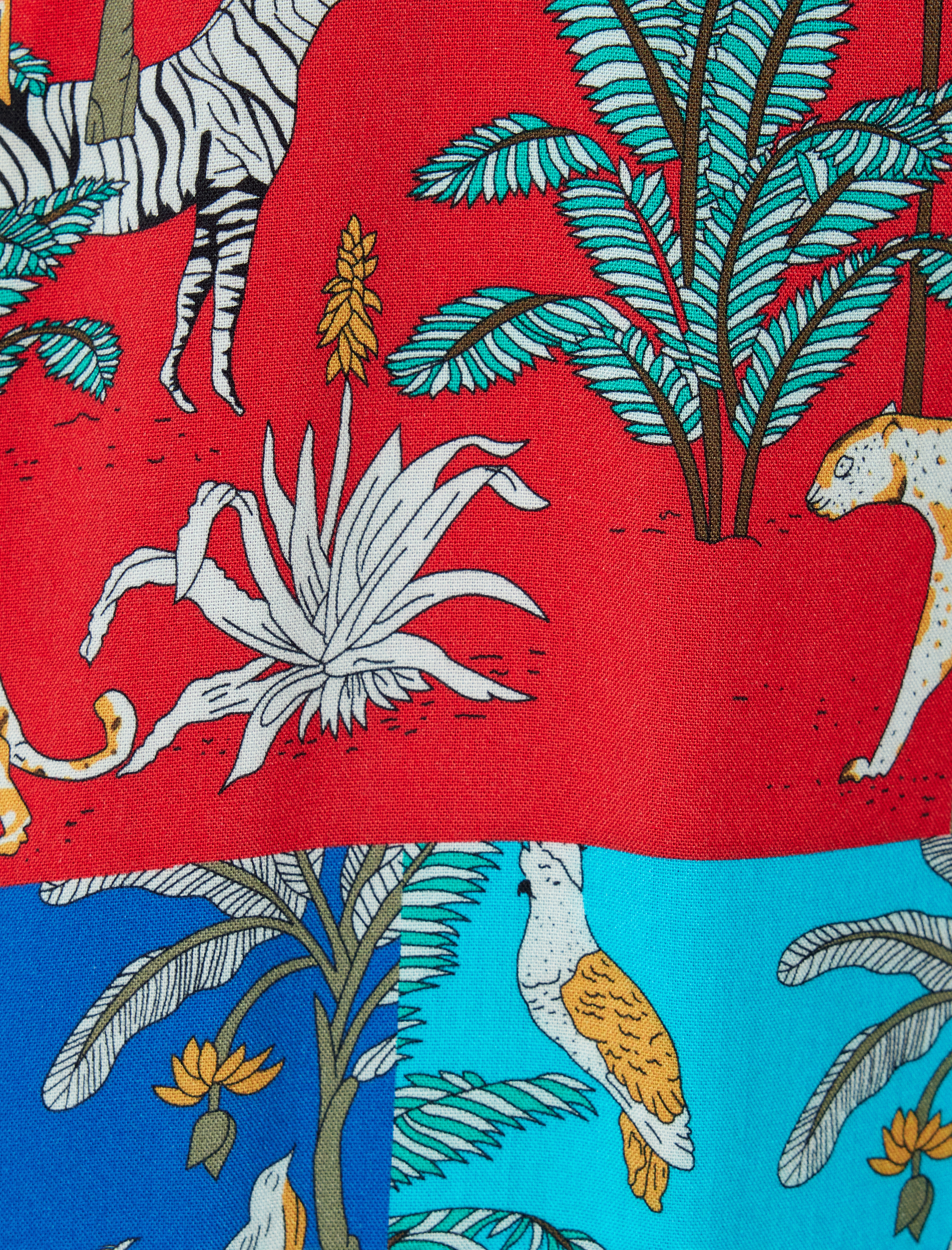   Desenli Gömlek Kısa Kollu Çok Renkli Düğmeli Viskon Regular Fit