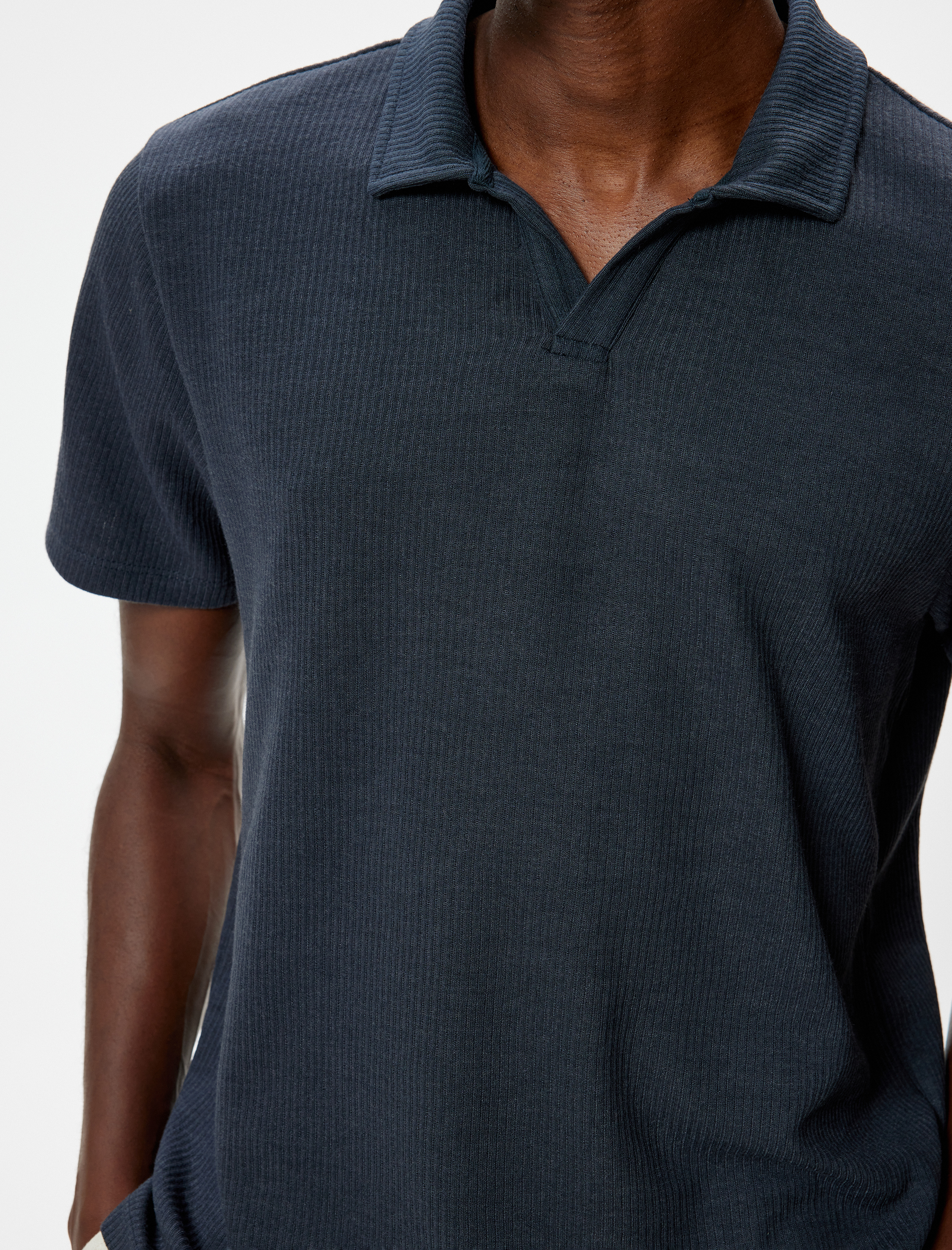   Polo Yaka Tişört Slim Fit Kısa Kollu Pamuk Karışımlı