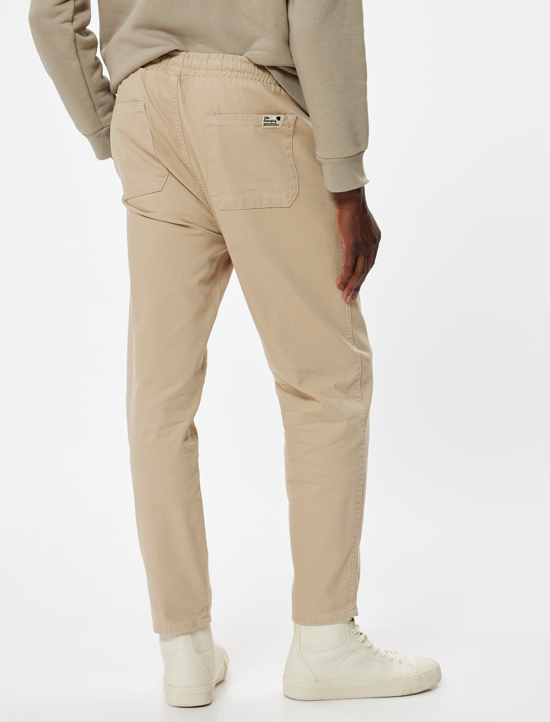 Gabardin Pantolon Beli Bağcıklı Cep Detaylı Pamuklu