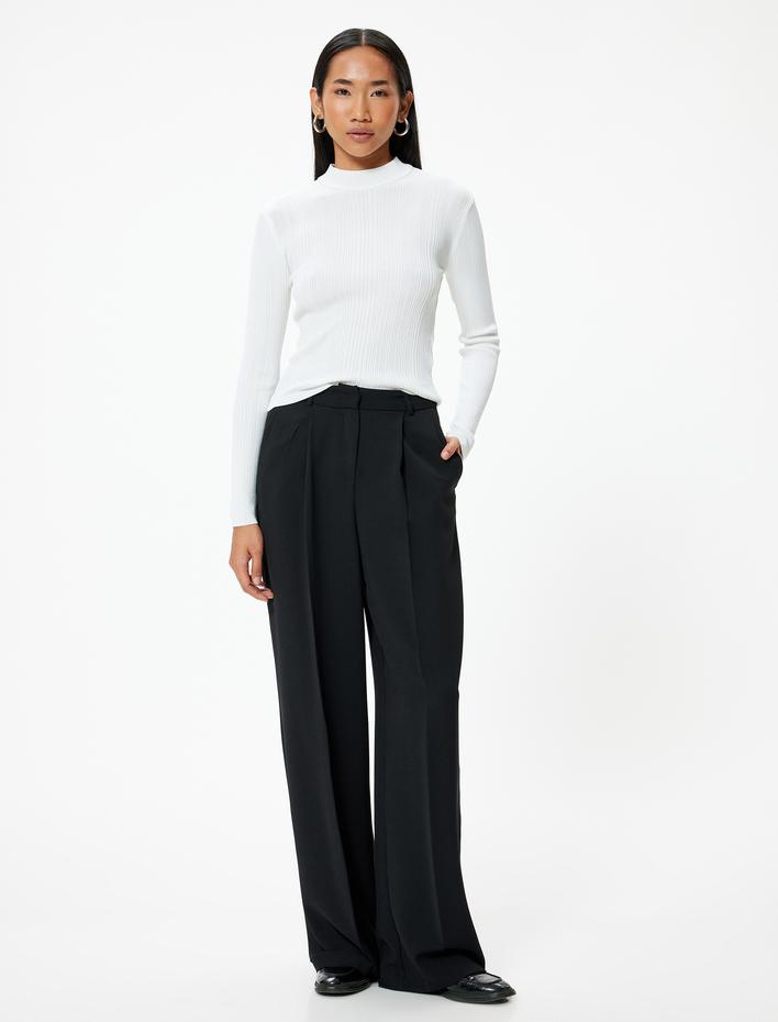  Balıkçı Yaka Triko Kazak Uzun Kollu