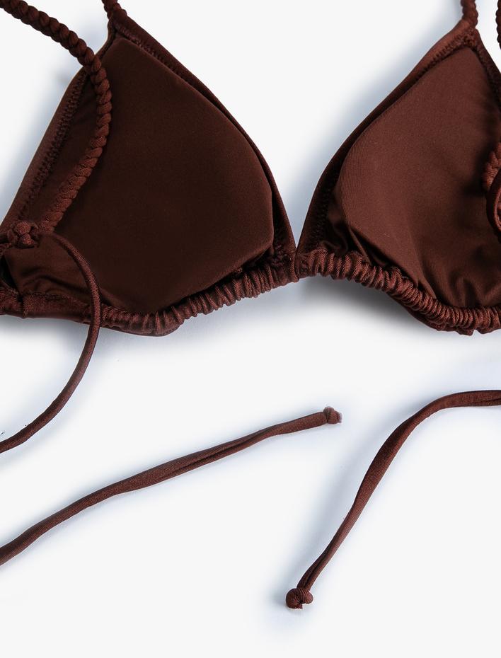  Parlak Üçgen İpli Bikini Üstü