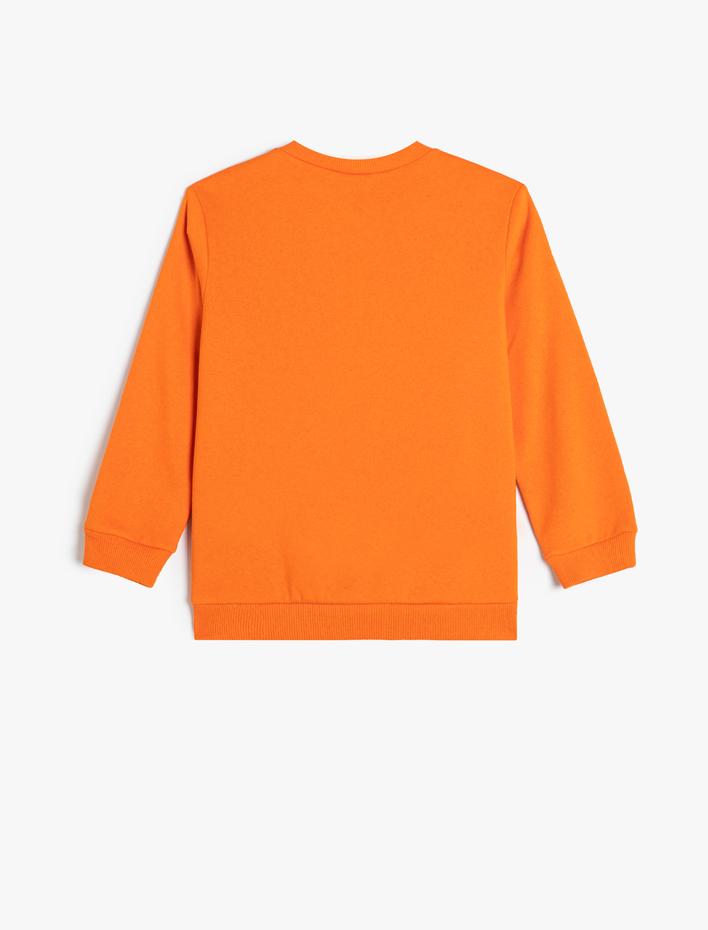 Erkek Çocuk Kaykay Baskılı Uzun Kollu Bisiklet Yaka Şardonlu Sweatshirt