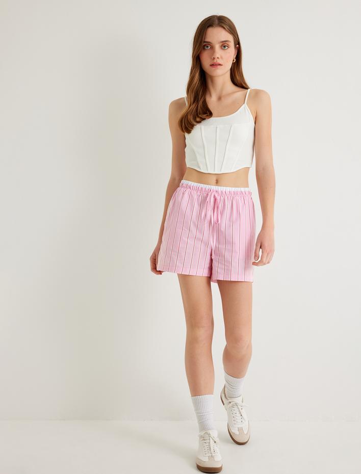  Korse Görünümlü Büstiyer Askılı Pamuklu Slim Fit