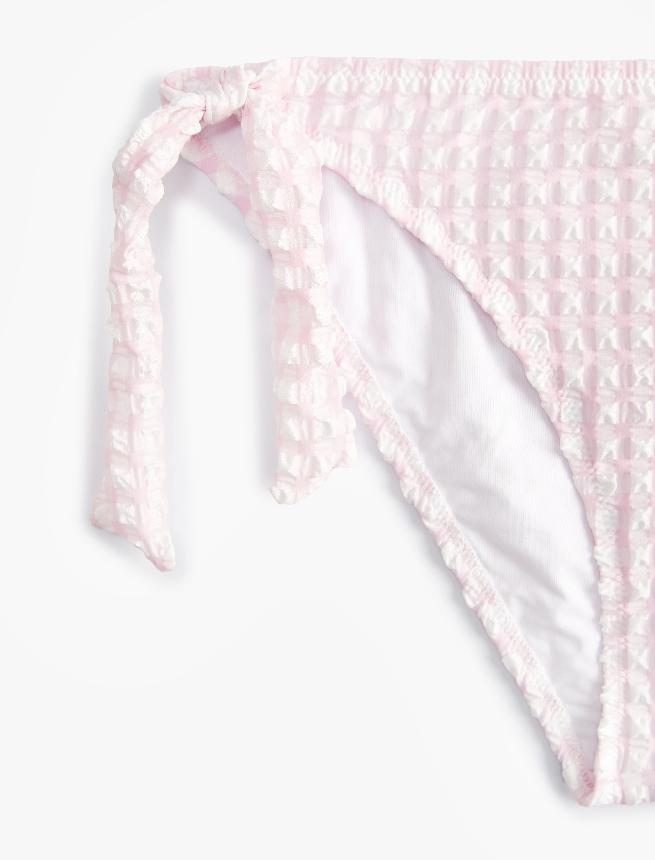   Dokulu Bikini Altı Pötikareli Yanları Kalın İp Bağlamalı