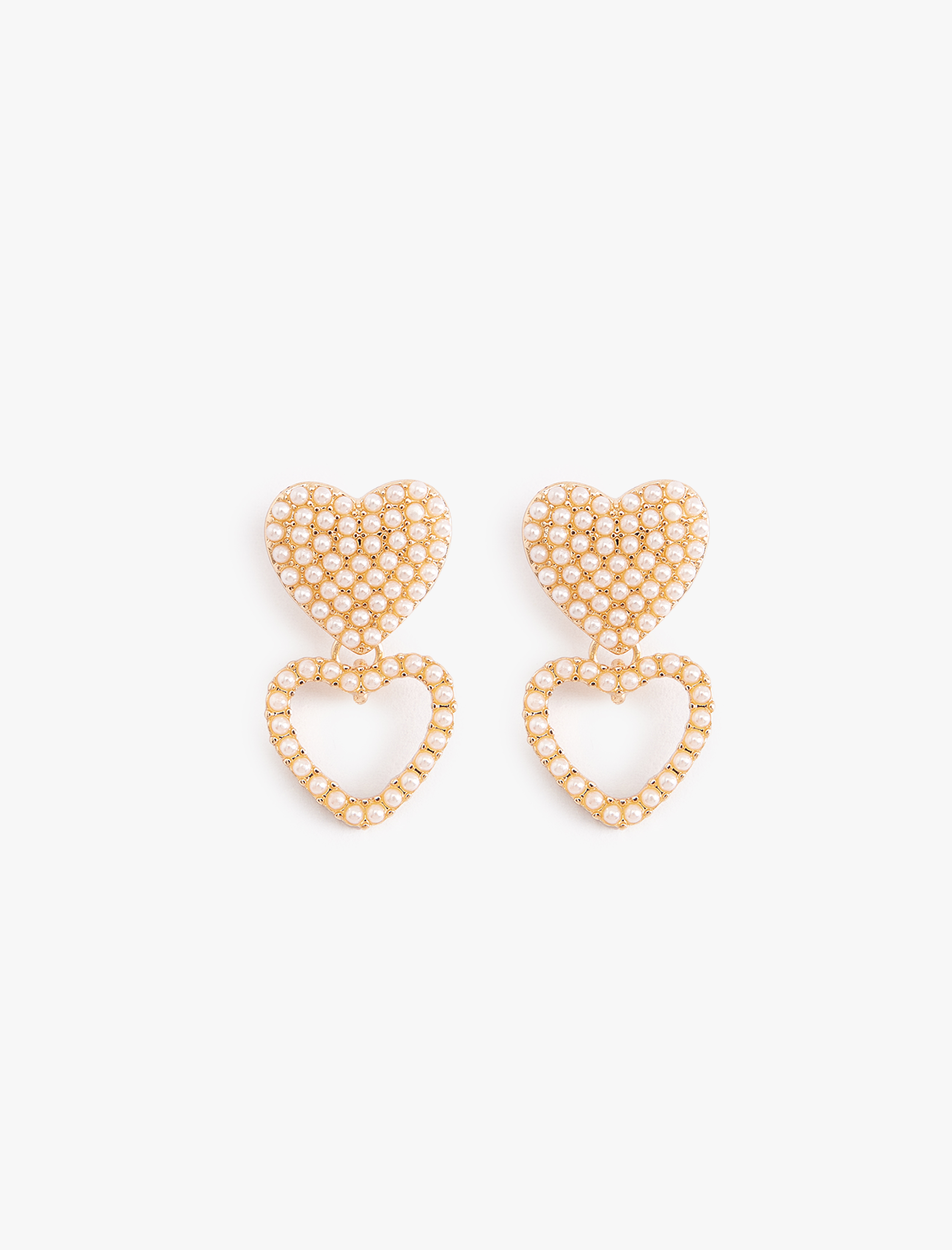  Kadın Kalp Küpe İncili Sallantılı