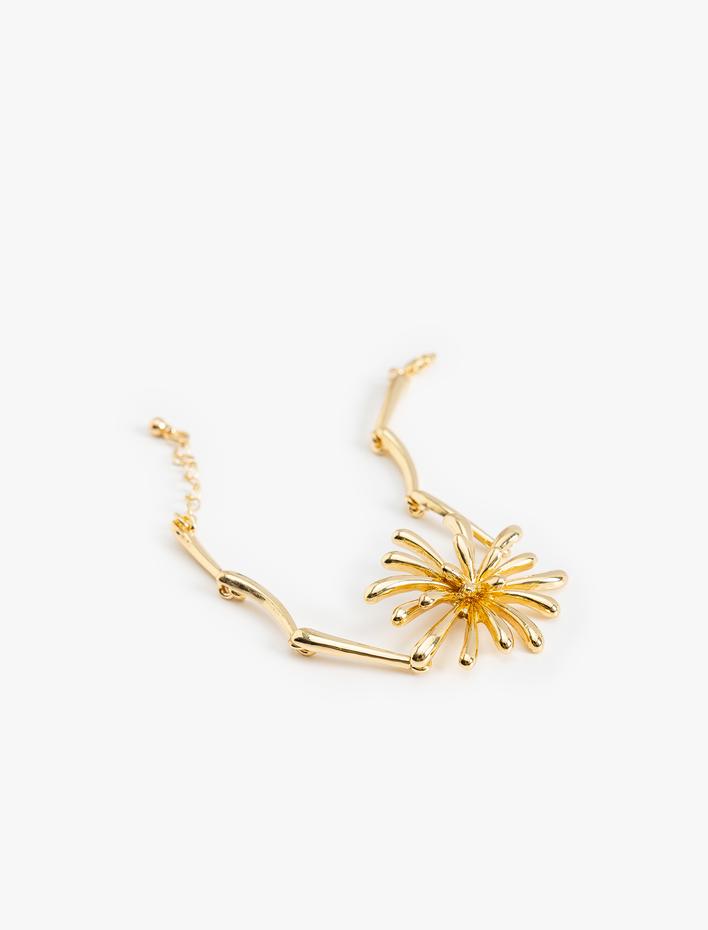 Kadın Zincir Bileklik Çiçek Detaylı