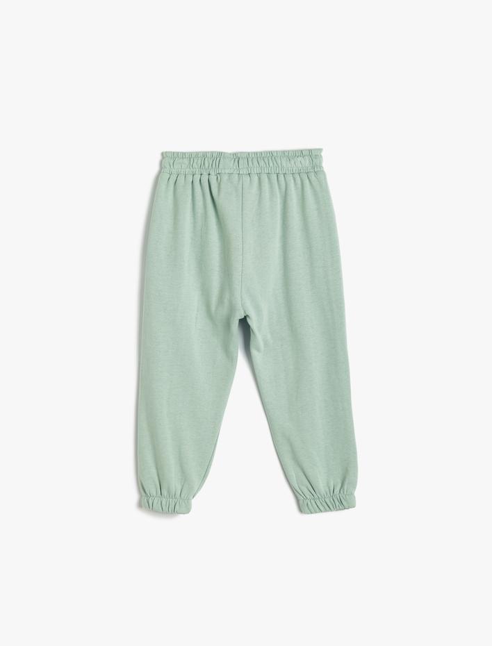 Kız Bebek Basic Jogger Eşofman Altı Beli Lastikli Pamuklu Şardonlu