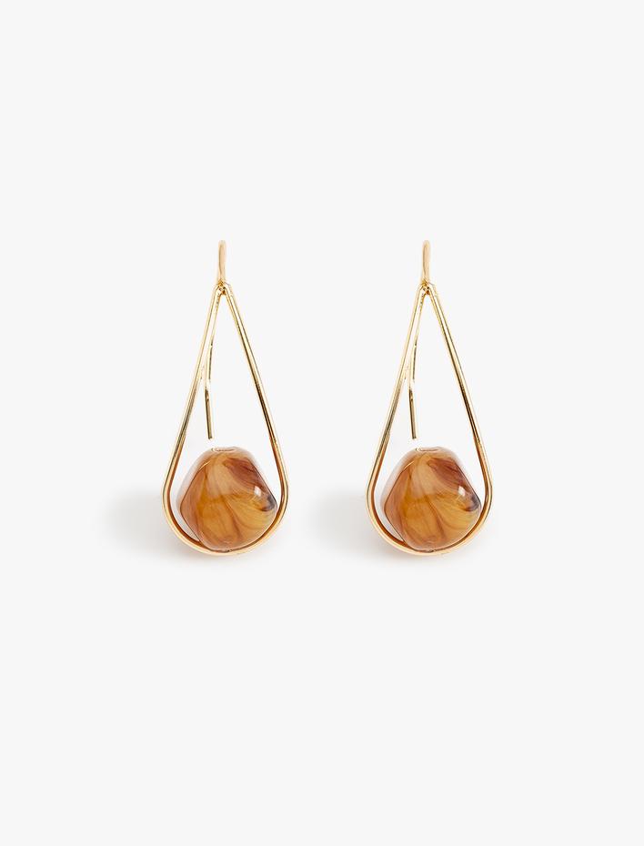 Kadın Sallantılı Küpe Taşlı Çelik Karışımlı