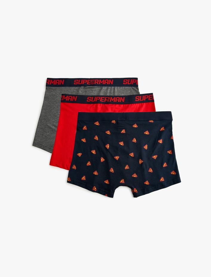  Superman 3'lü Boxer Seti Lisanslı Çok Renkli Pamuklu
