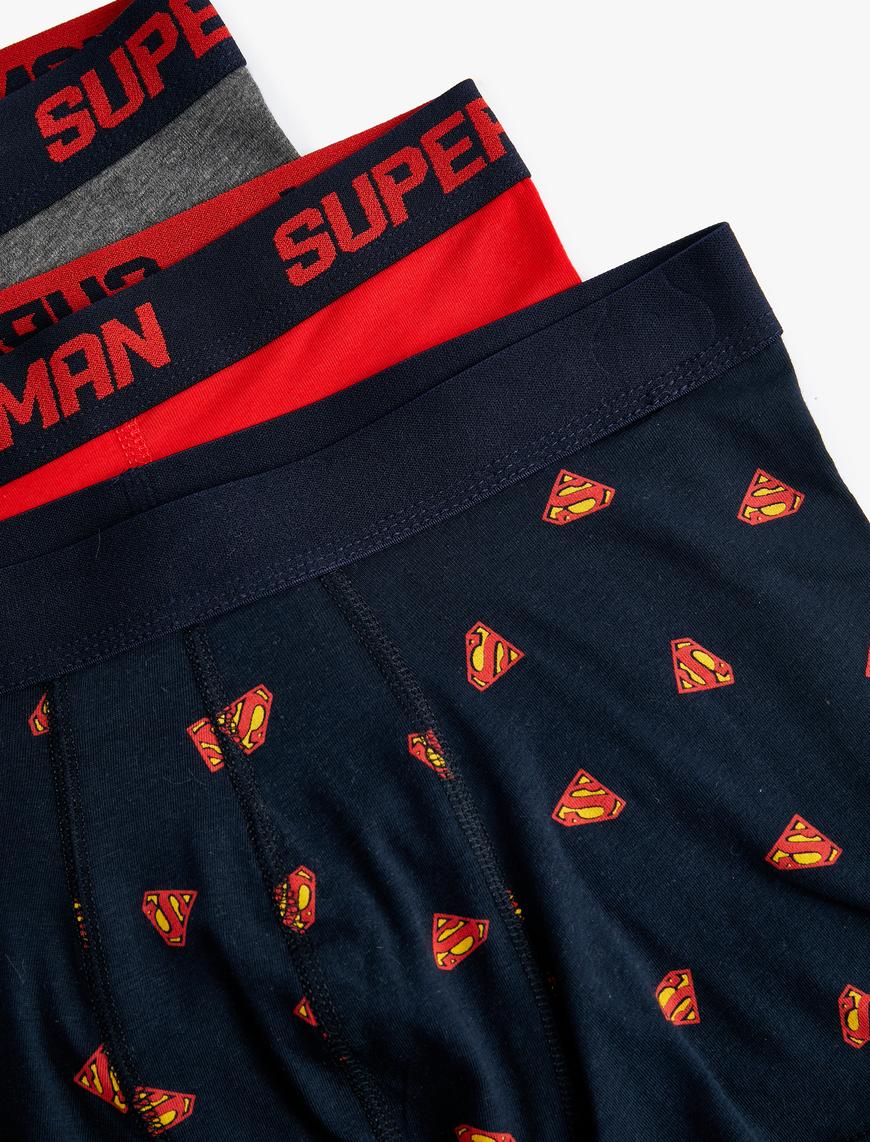   Superman 3'lü Boxer Seti Lisanslı Çok Renkli Pamuklu