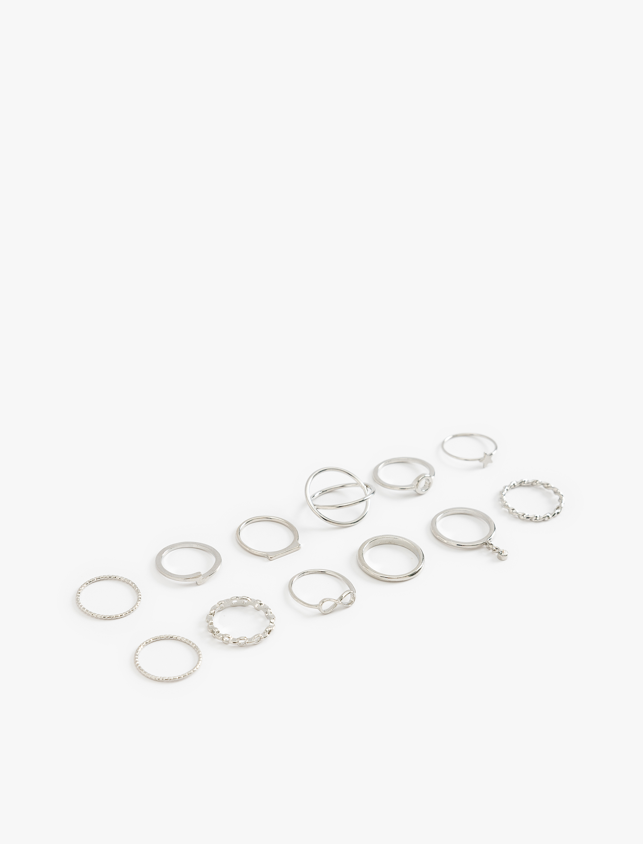  Kadın Çoklu Yüzük Seti Çelik