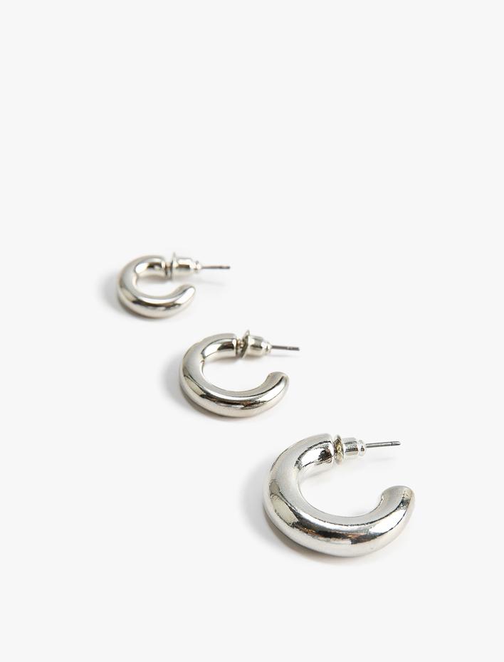 Kadın Kalın Halka Küpe Seti 3'lü