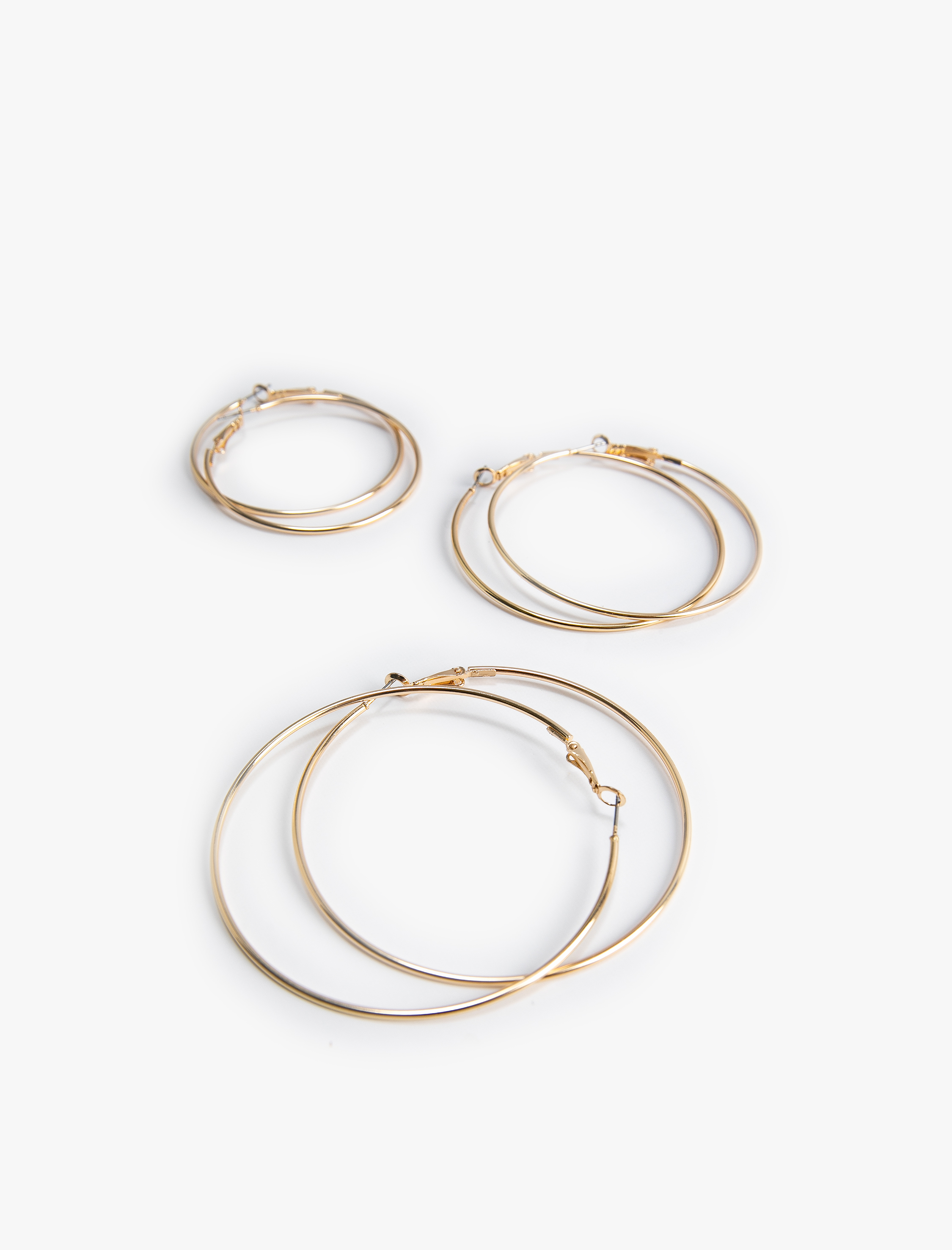  Kadın İnce  Halka Küpe Seti 3'lü