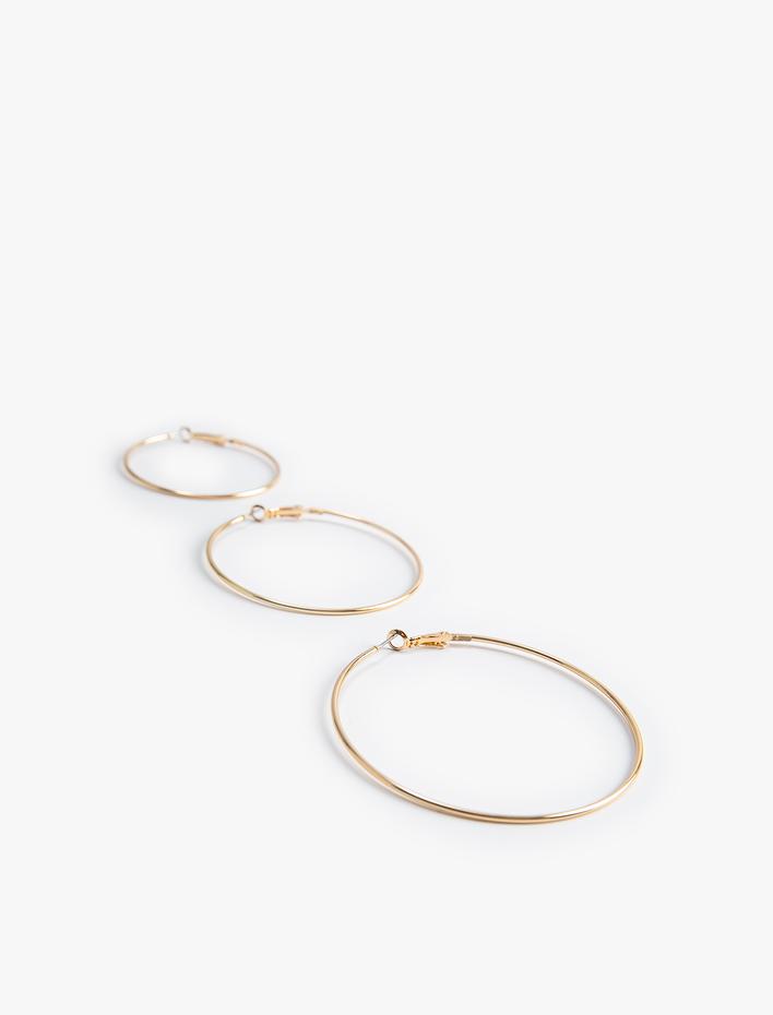 Kadın İnce  Halka Küpe Seti 3'lü