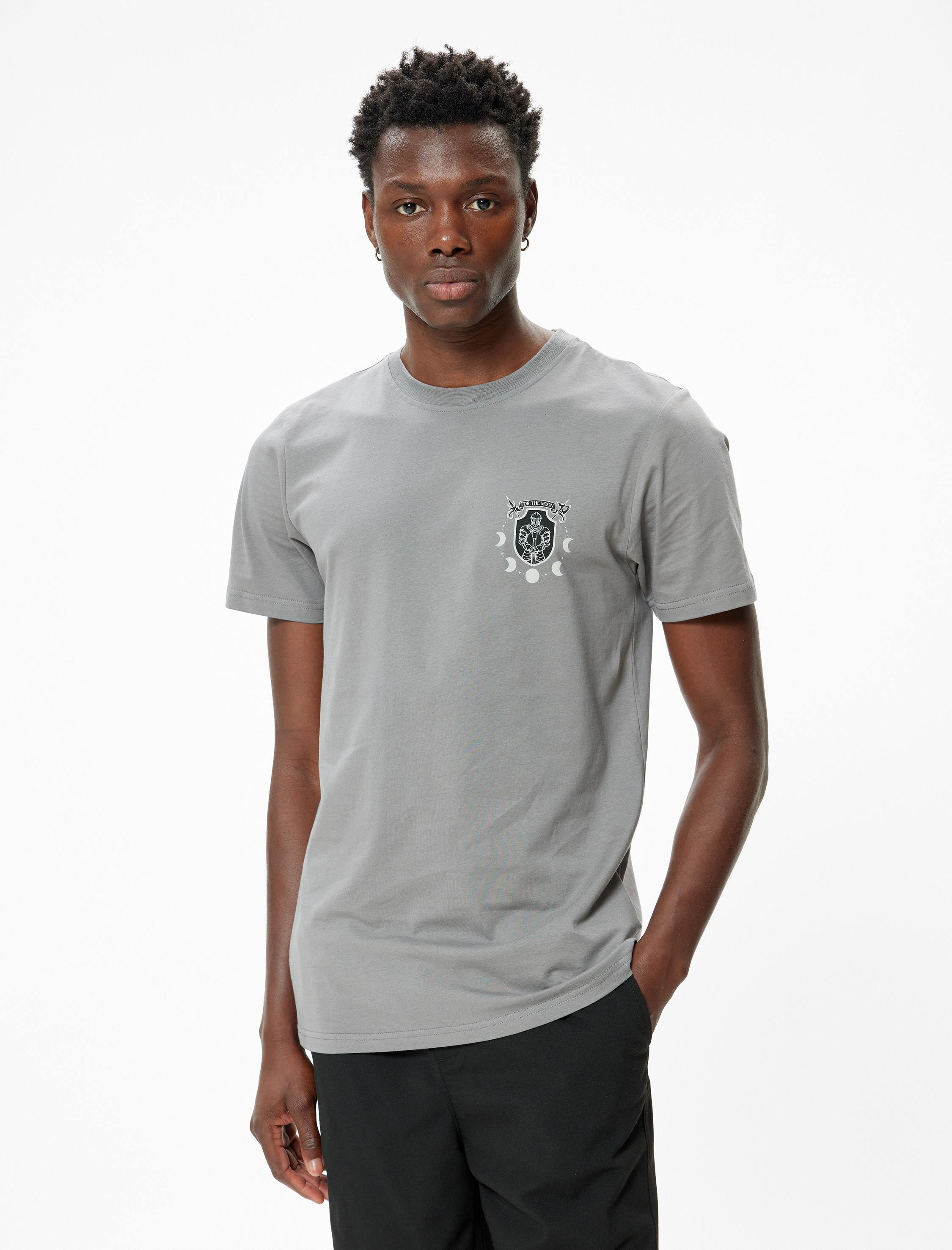   Slim Fit Tişört Baskılı Kısa Kollu Bisiklet Yaka Pamuklu