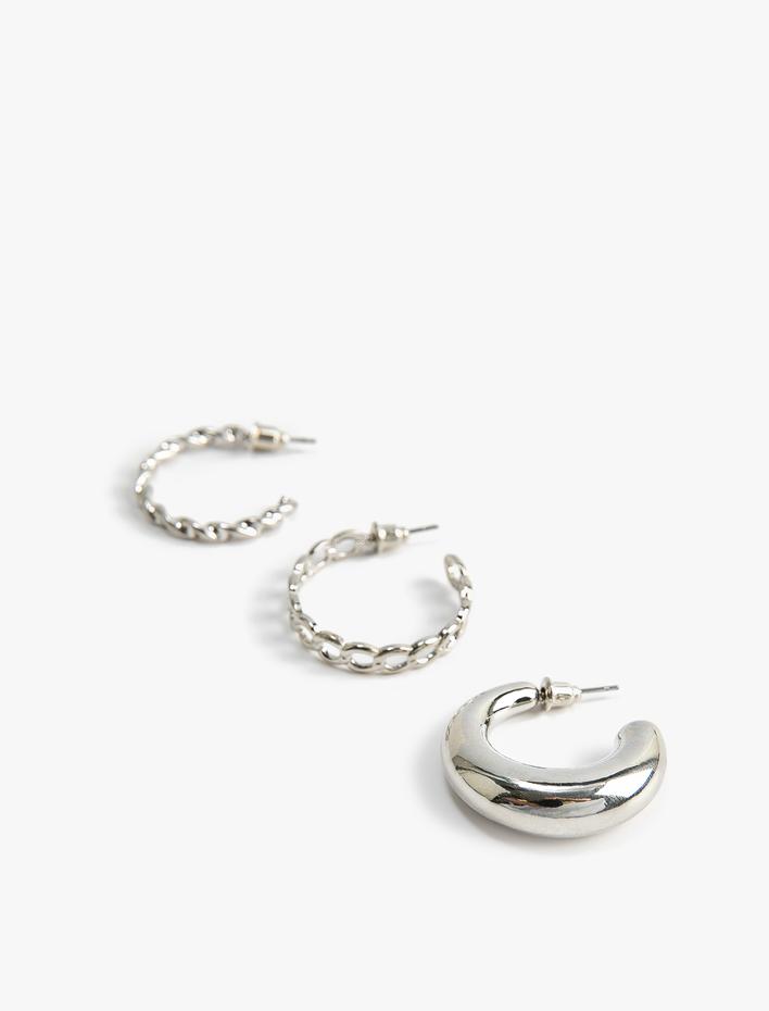 Kadın Kalın Halka Küpe Seti 3'lü