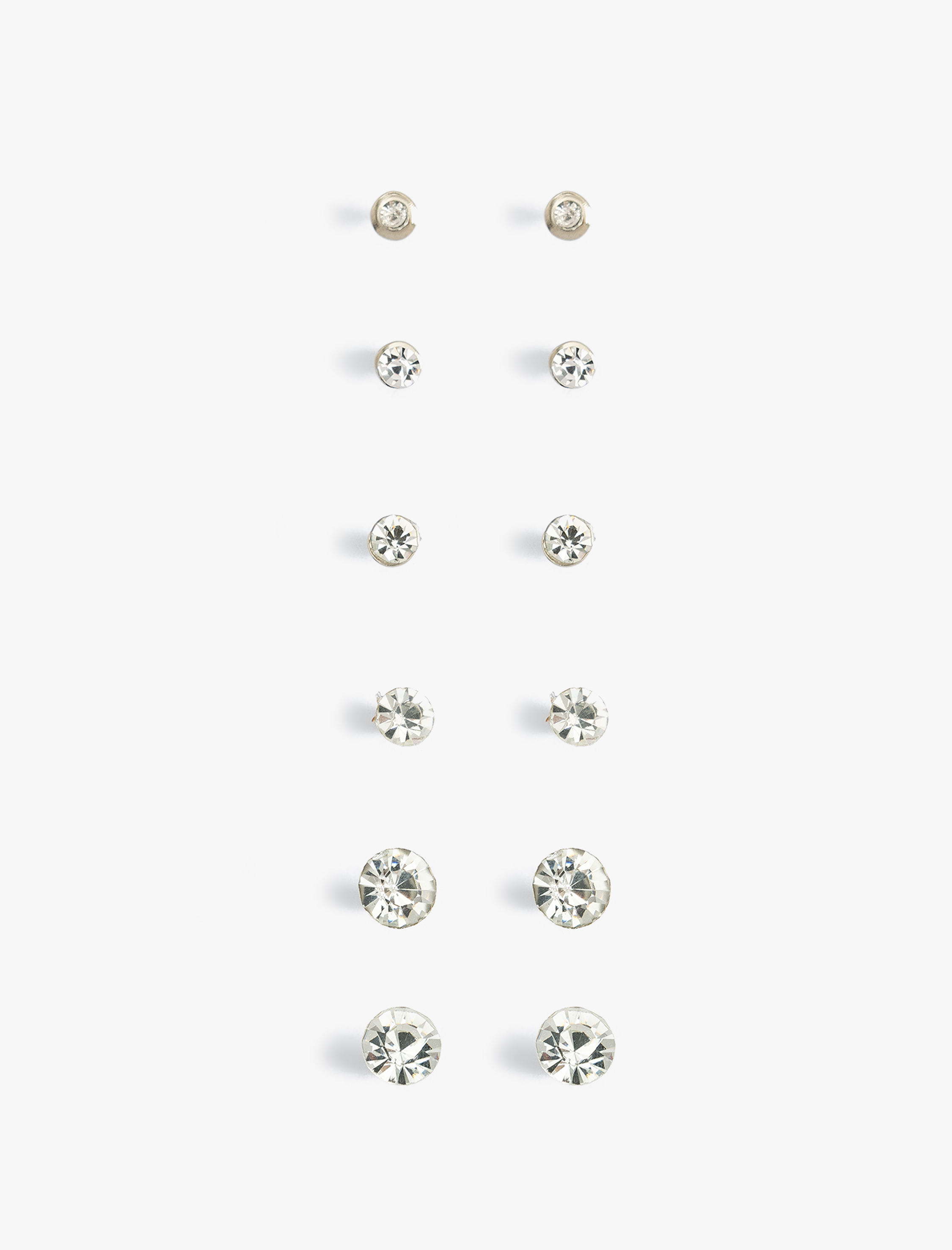  Kadın Top Küpe Seti 6'lı Taş Detaylı