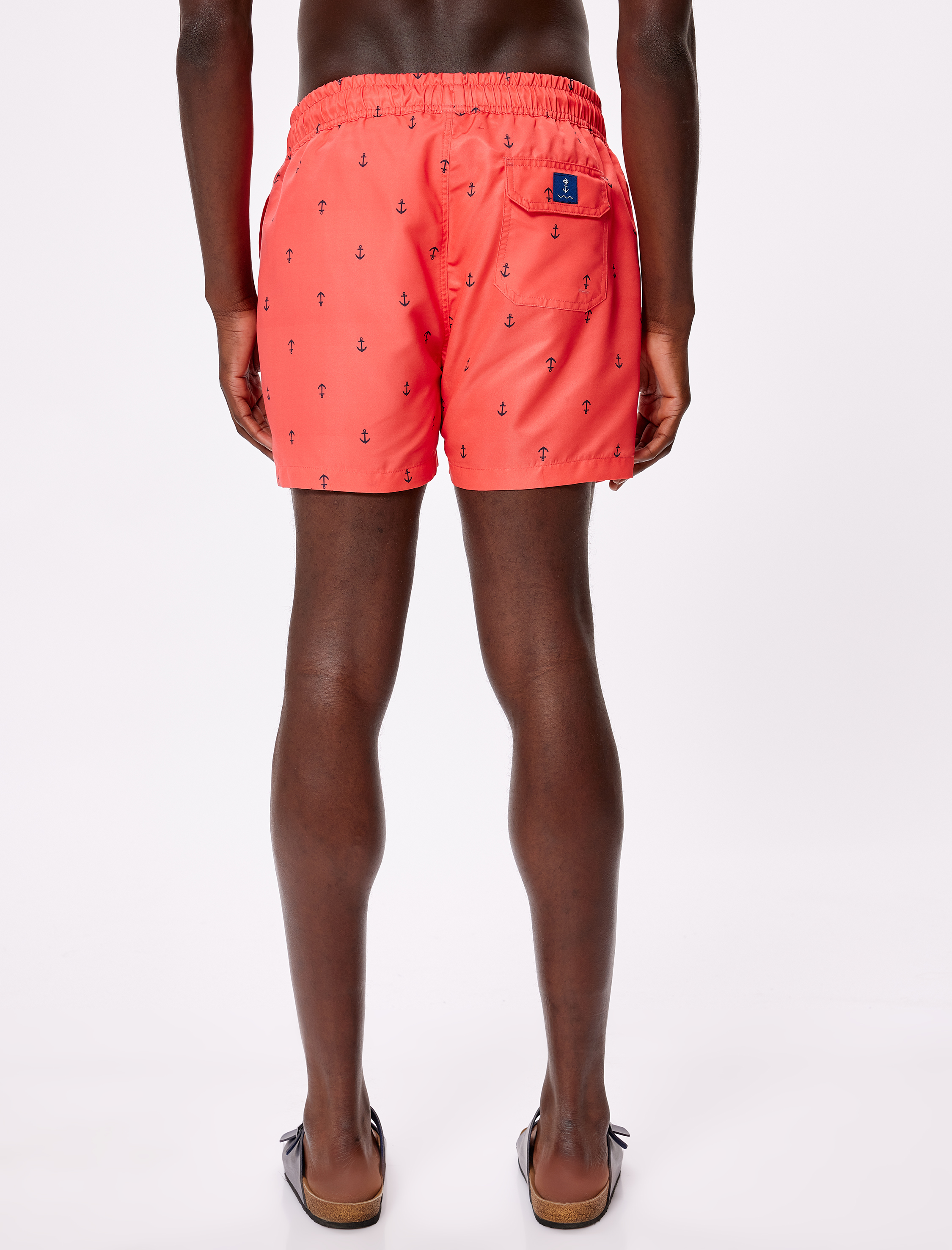   Deniz Şortu Oversize Beli Lastikli Çapa Baskılı