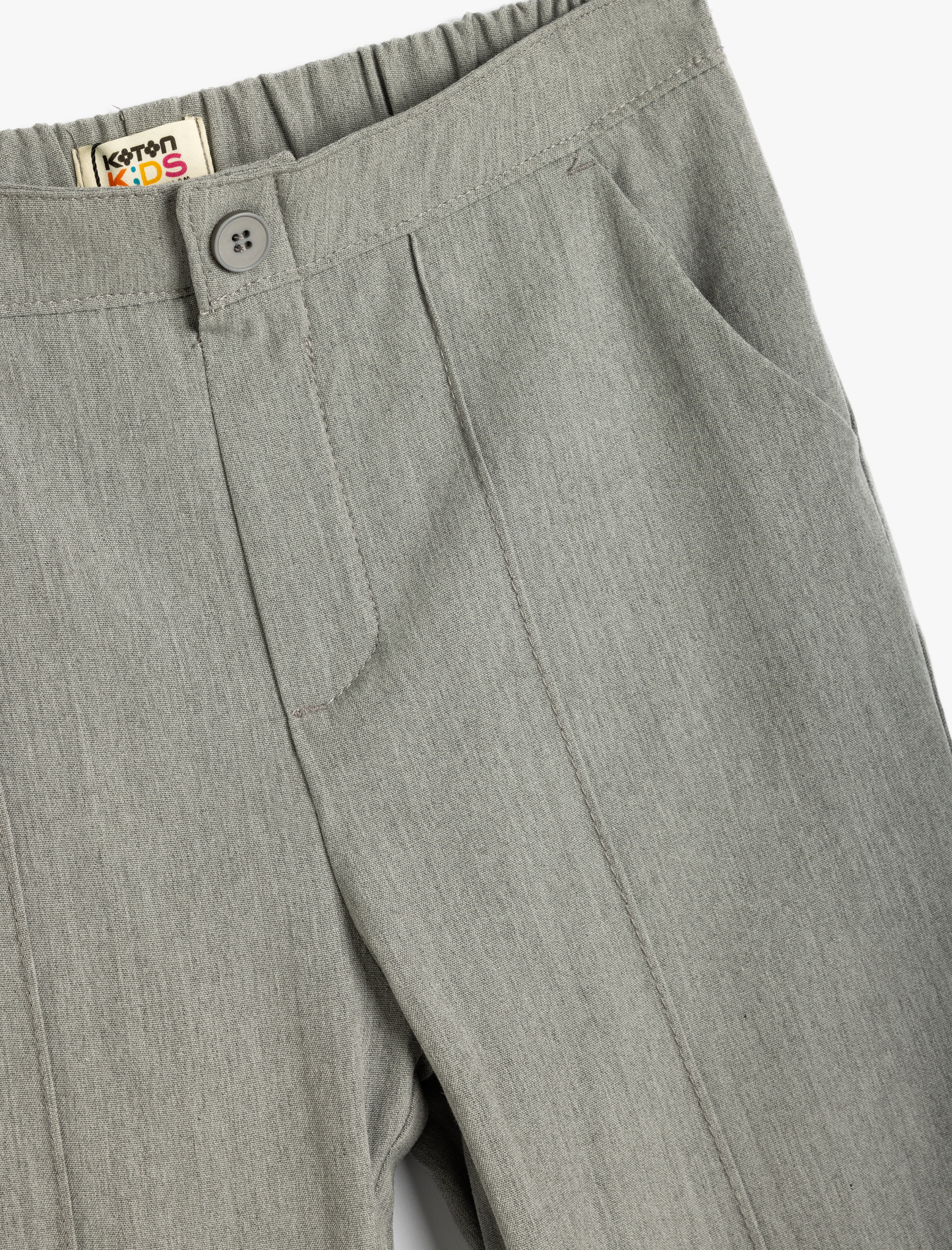  Erkek Çocuk Cep Detaylı Viskon Karışımlı Dar Kesim Chino Pantolon