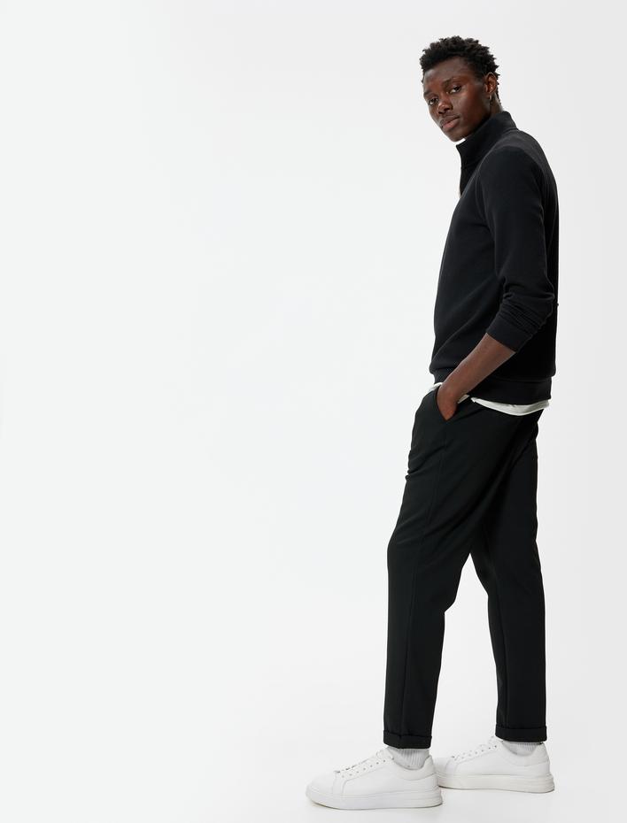  Slim Fit Chino Pantolon Lastik Detaylı