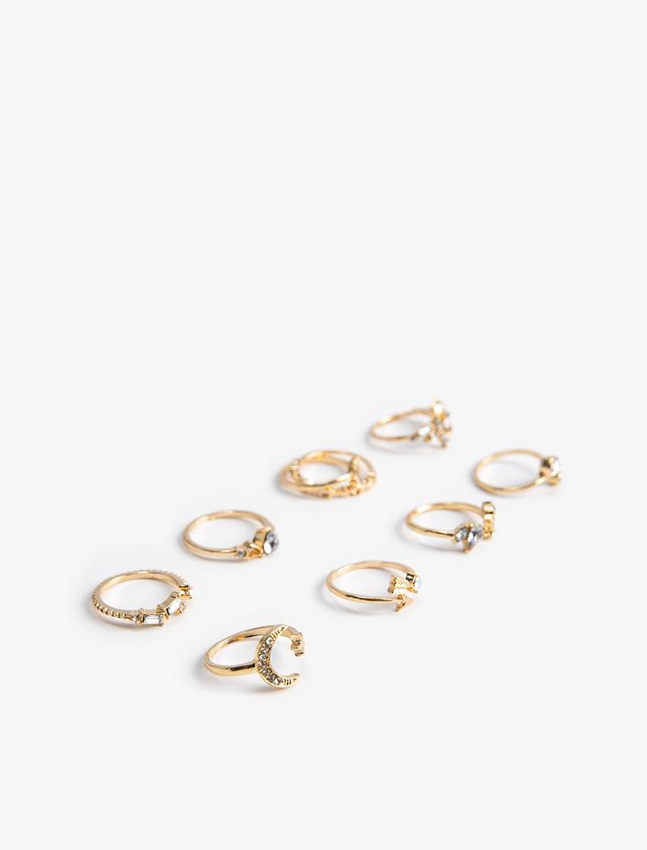 Kadın 9'lu Yüzük Seti Taş Detaylı