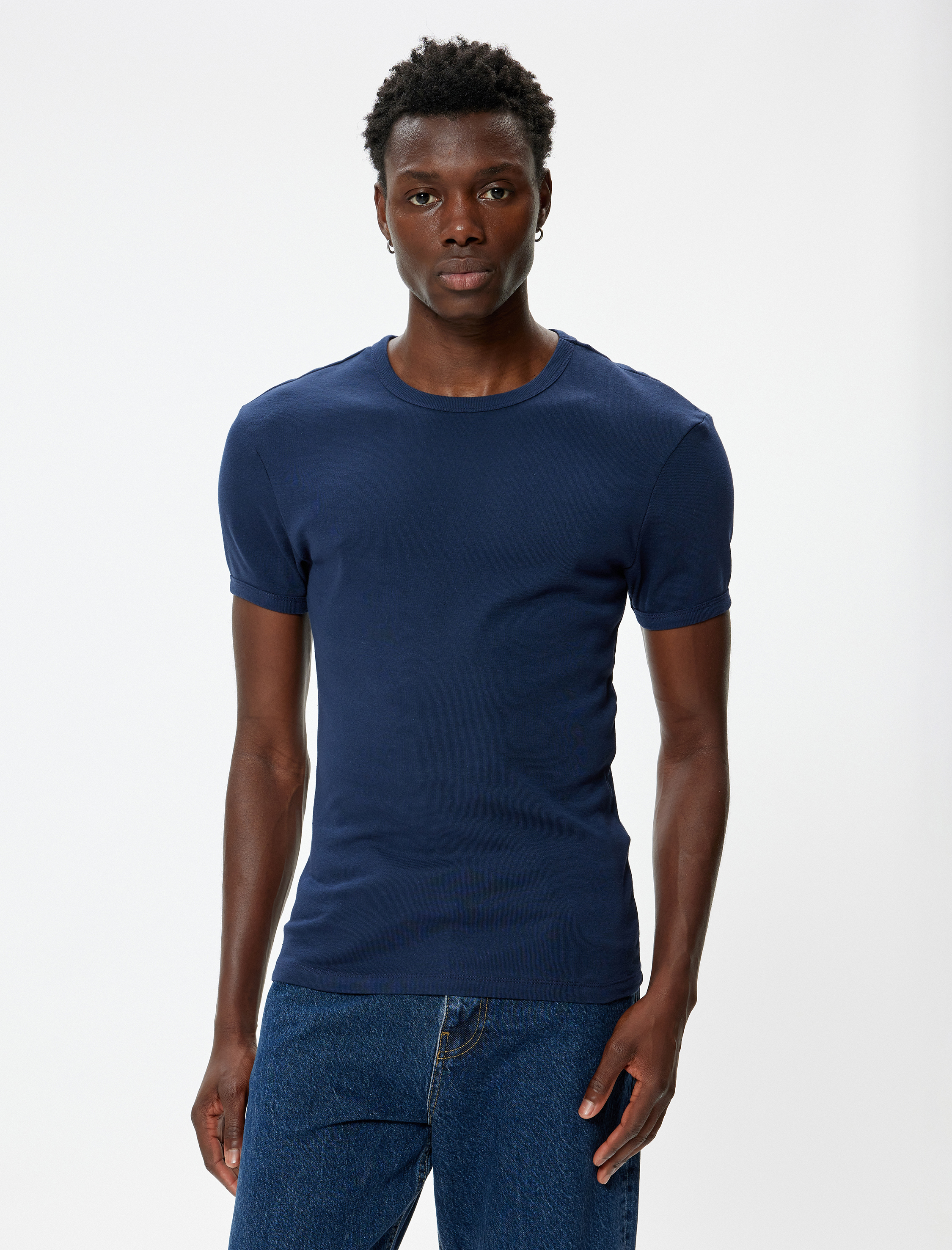   Basic Tişört Kısa Kollu Bisiklet Yaka Pamuklu