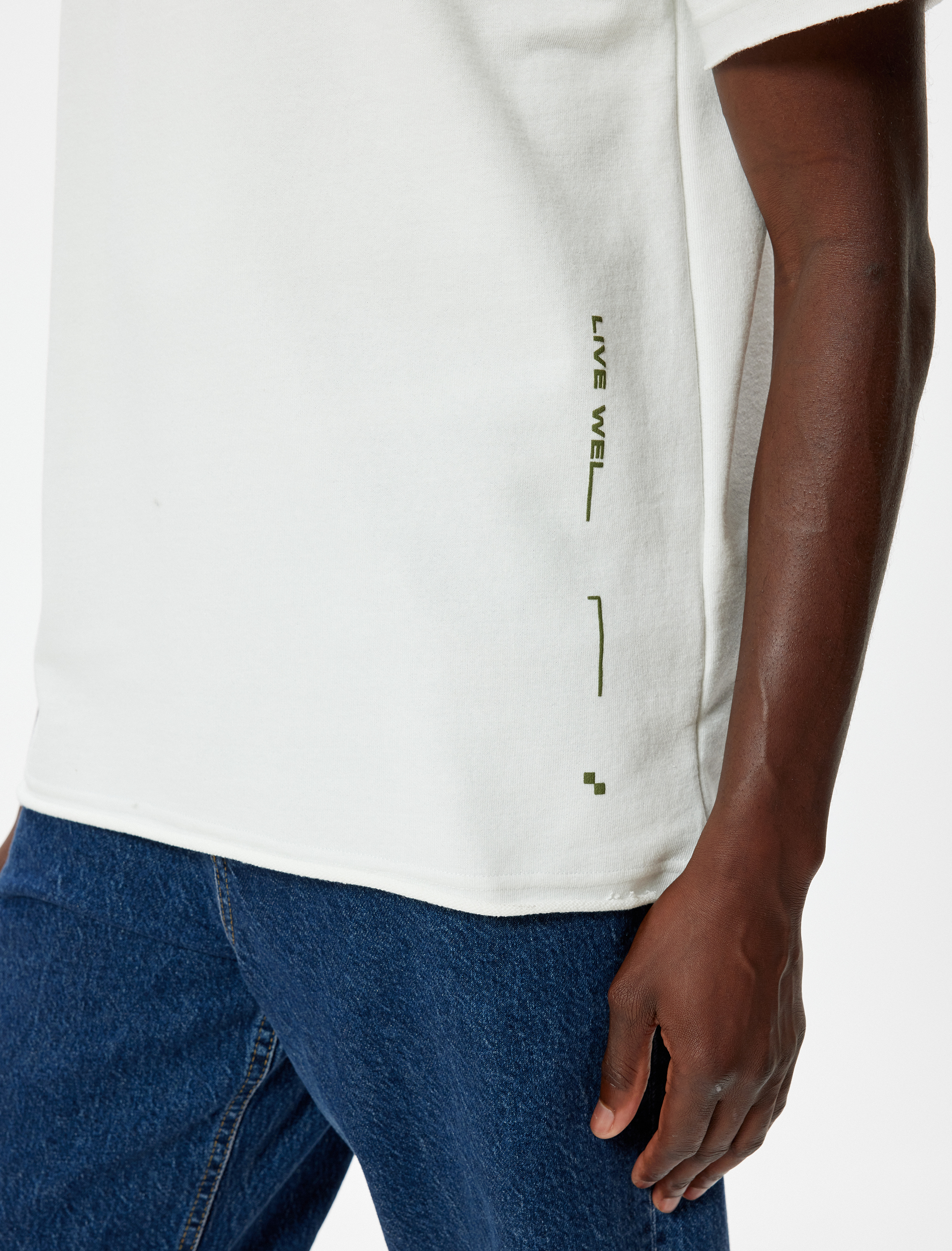   Pamuk Karışımlı Kısa Kollu Bisiklet Yaka Slogan Baskılı Oversize Tişört