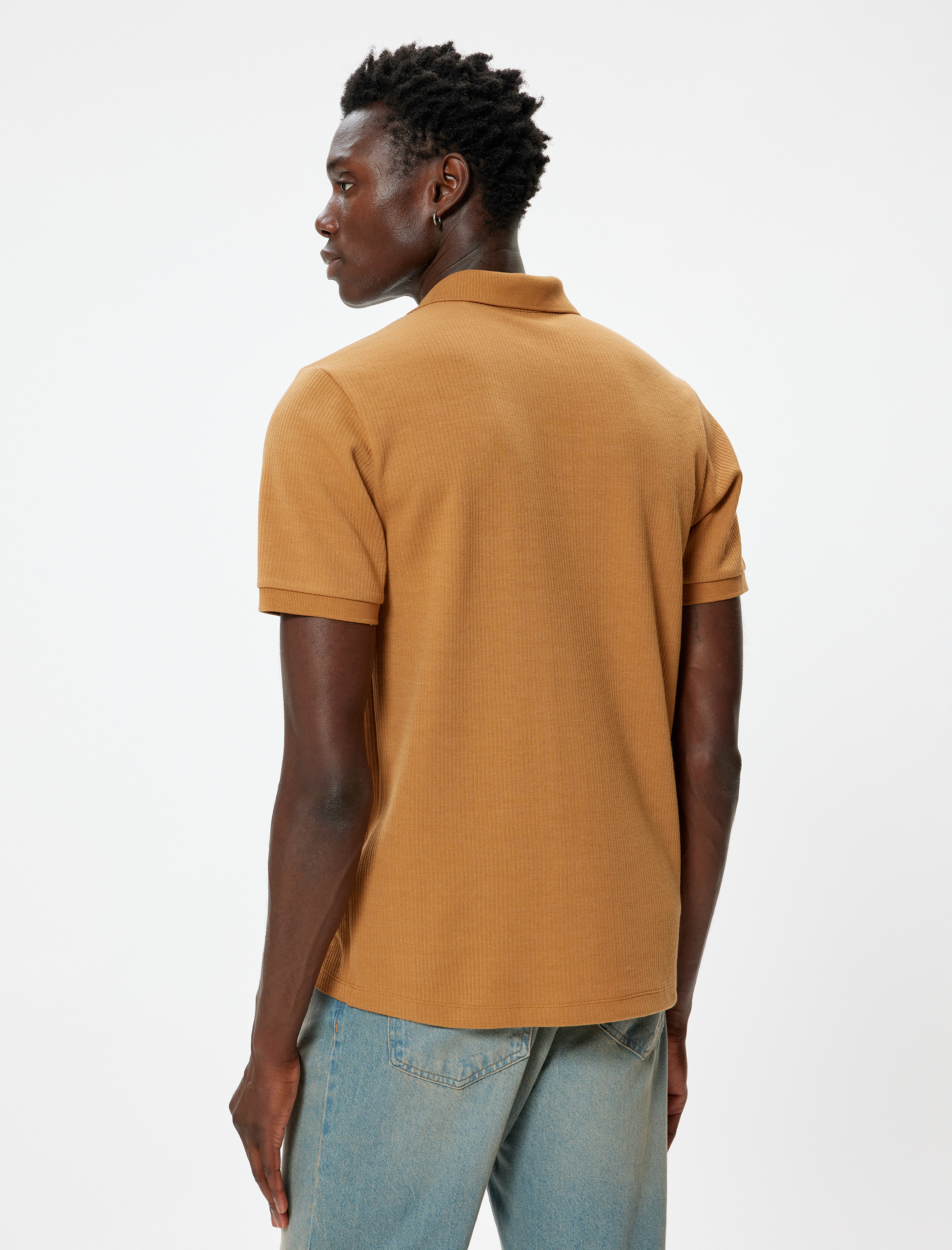 Polo Yaka Tişört Kısa Kollu Pamuk Karışımlı