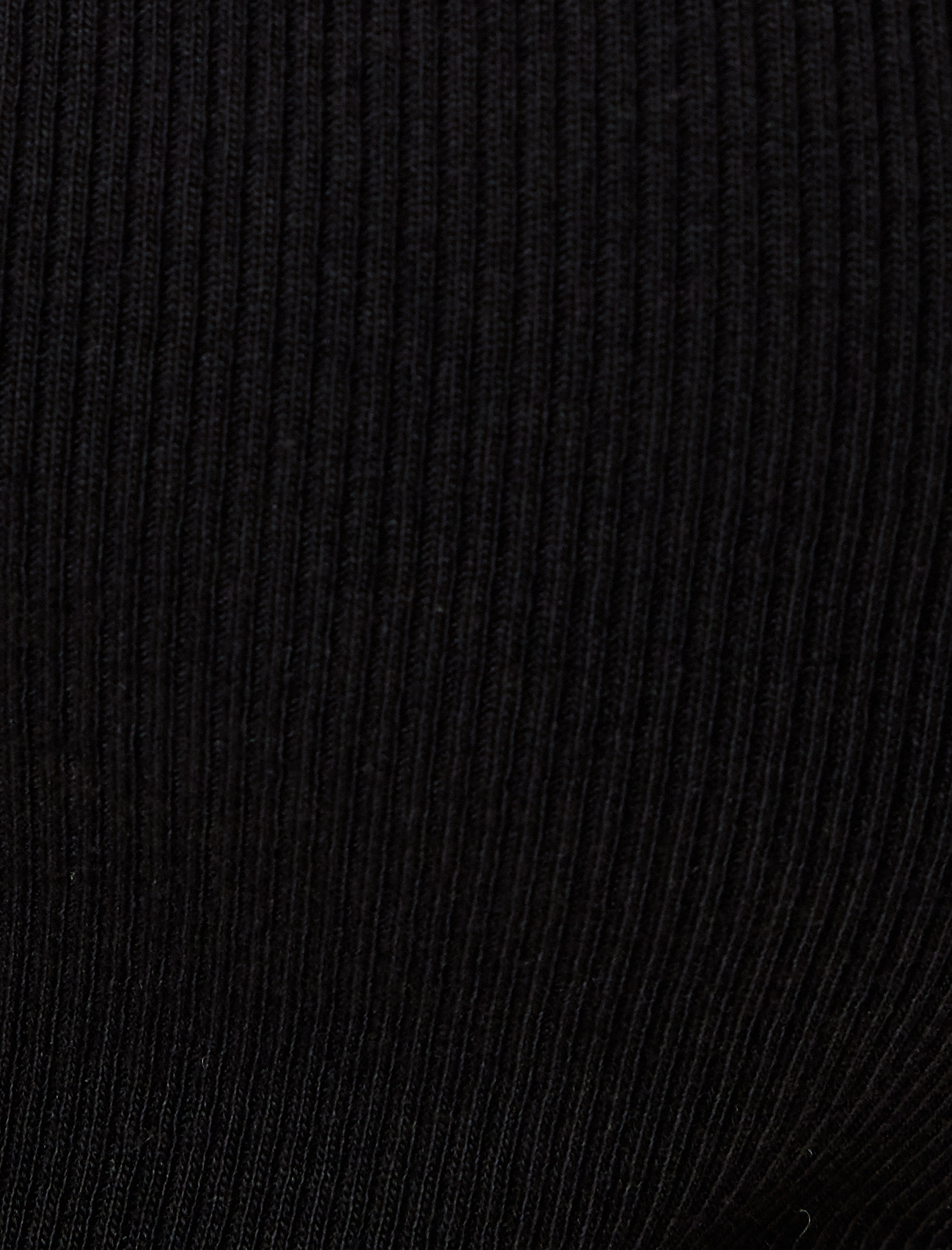   Askılı Çift Yaka Üst Crop Baskılı Fitilli Pamuklu Skinny Fit