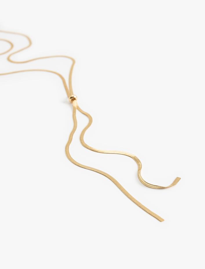 Kadın Uzun Kolye Düğüm Detaylı