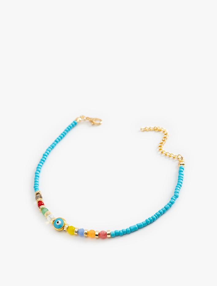 Kadın Zincir Bileklik İnci Boncuk Detaylı Çok Renkli