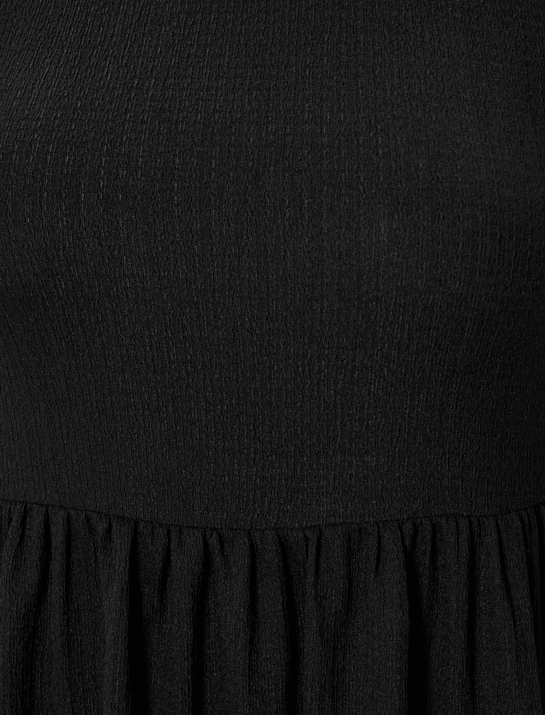   Kolsuz Midi Boy Elbise Yuvarlak Yaka Katlı