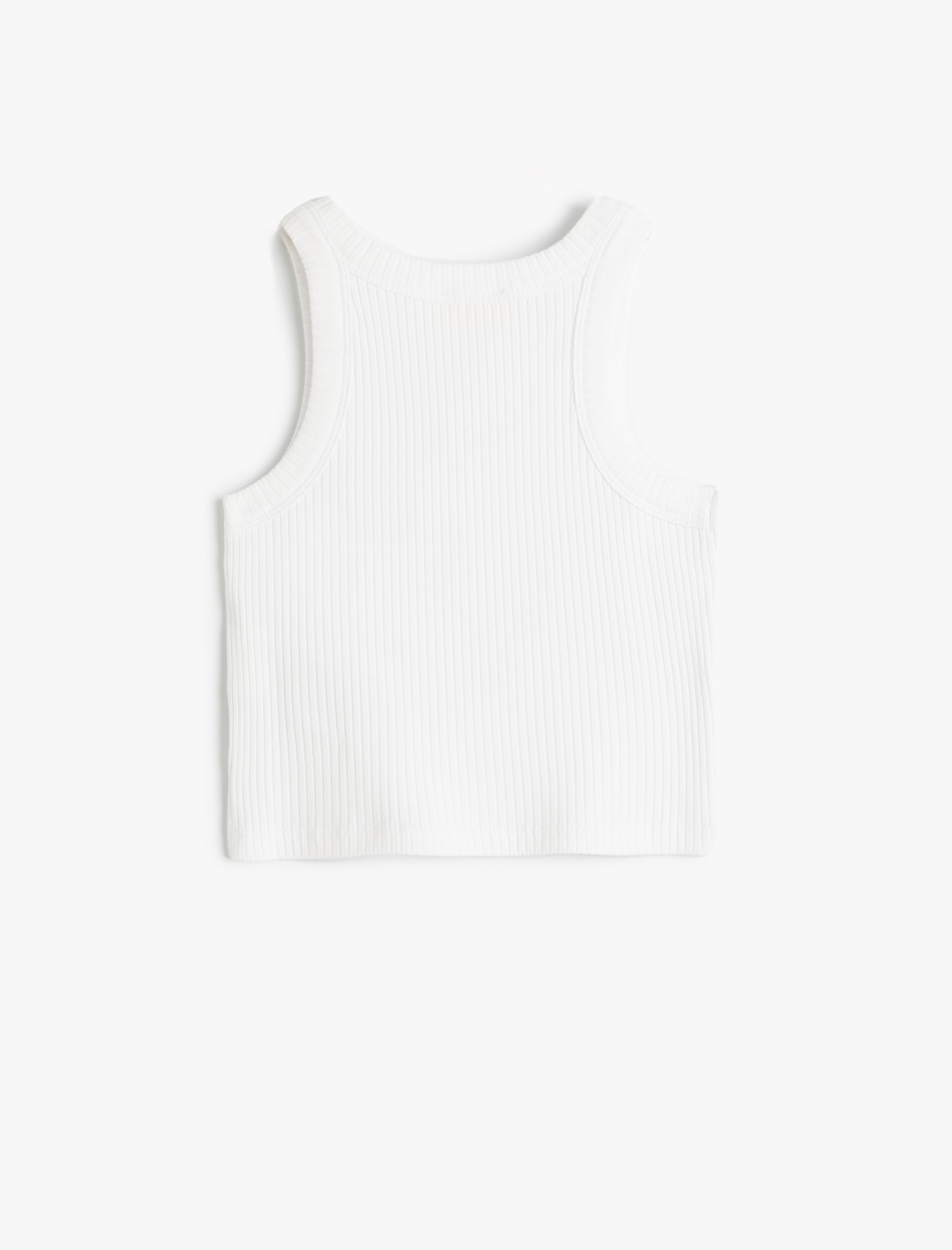  Kız Çocuk Basic Atlet Kolsuz Ribanalı Pamuklu