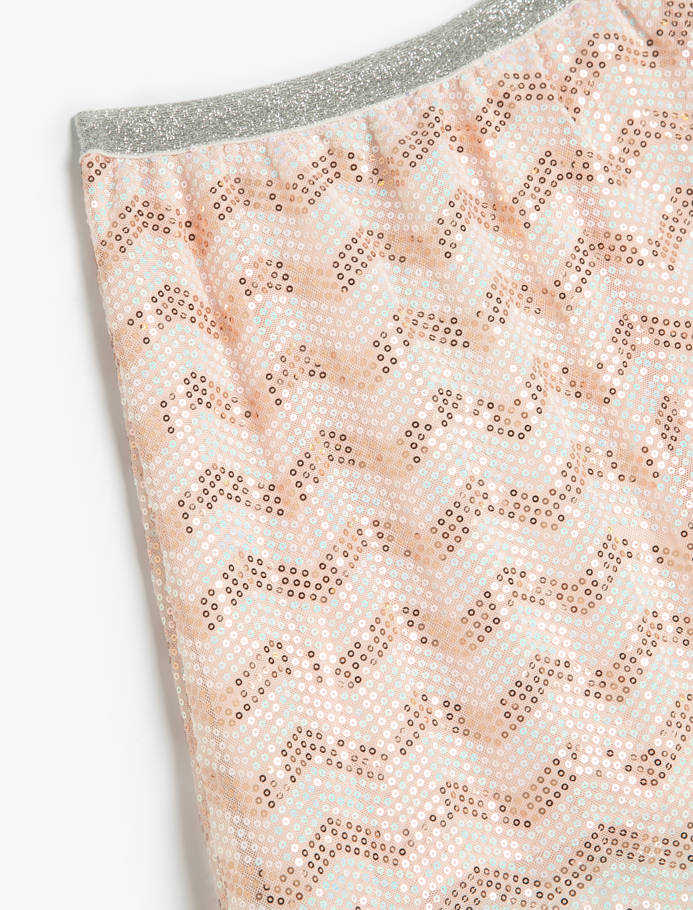  Kız Çocuk Pullu Payetli Etek Astarlı Beli Lastikli