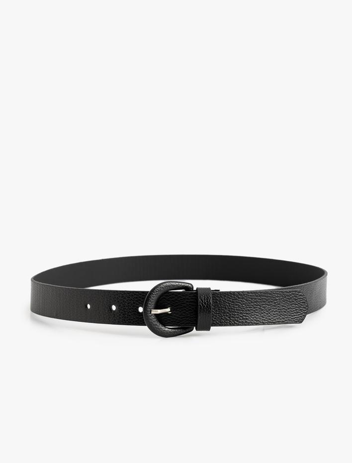 Kadın Kemer Deri Görünümlü Toka Detaylı