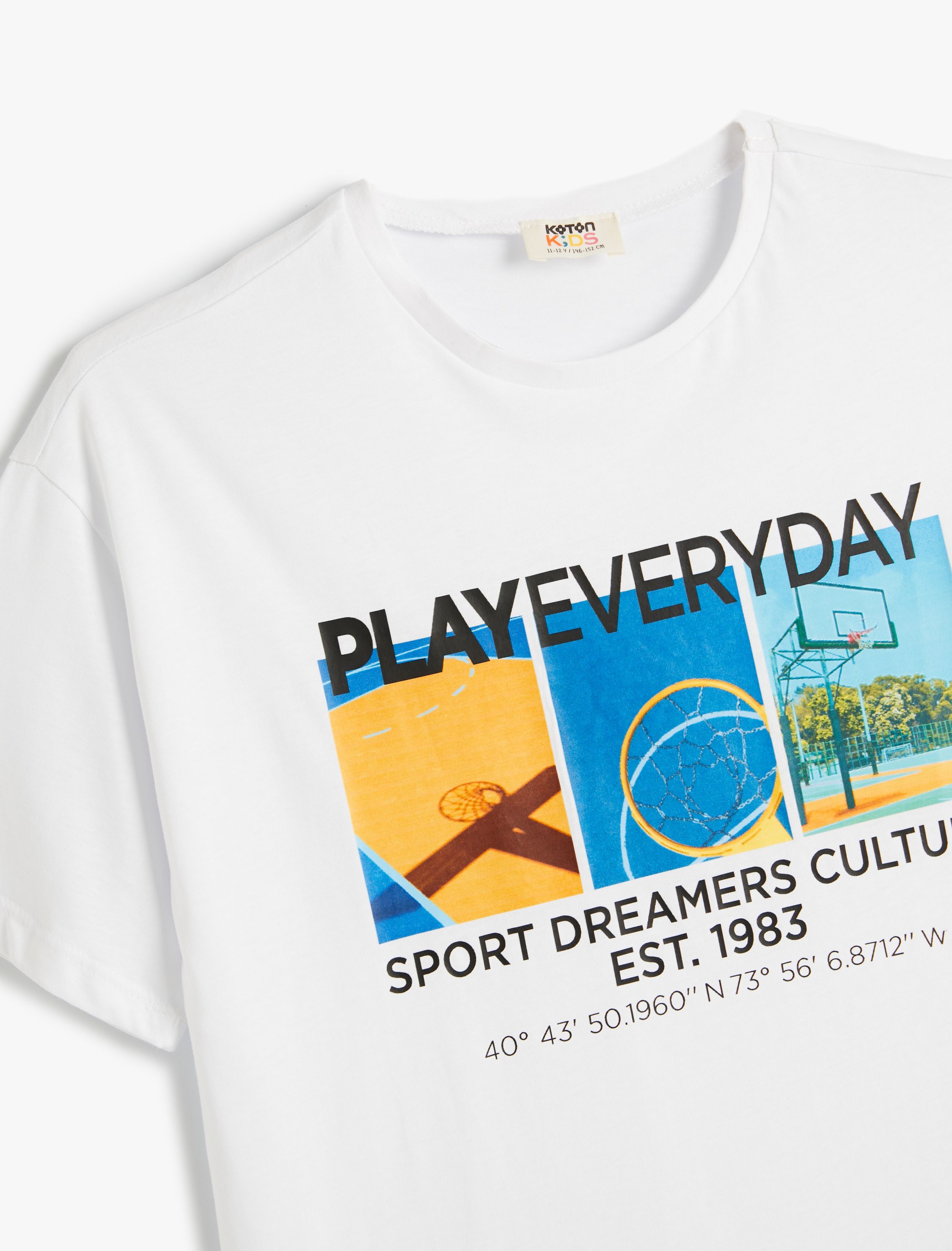  Erkek Çocuk Tişört Slogan Baskılı Kısa Kollu Bisiklet Yaka