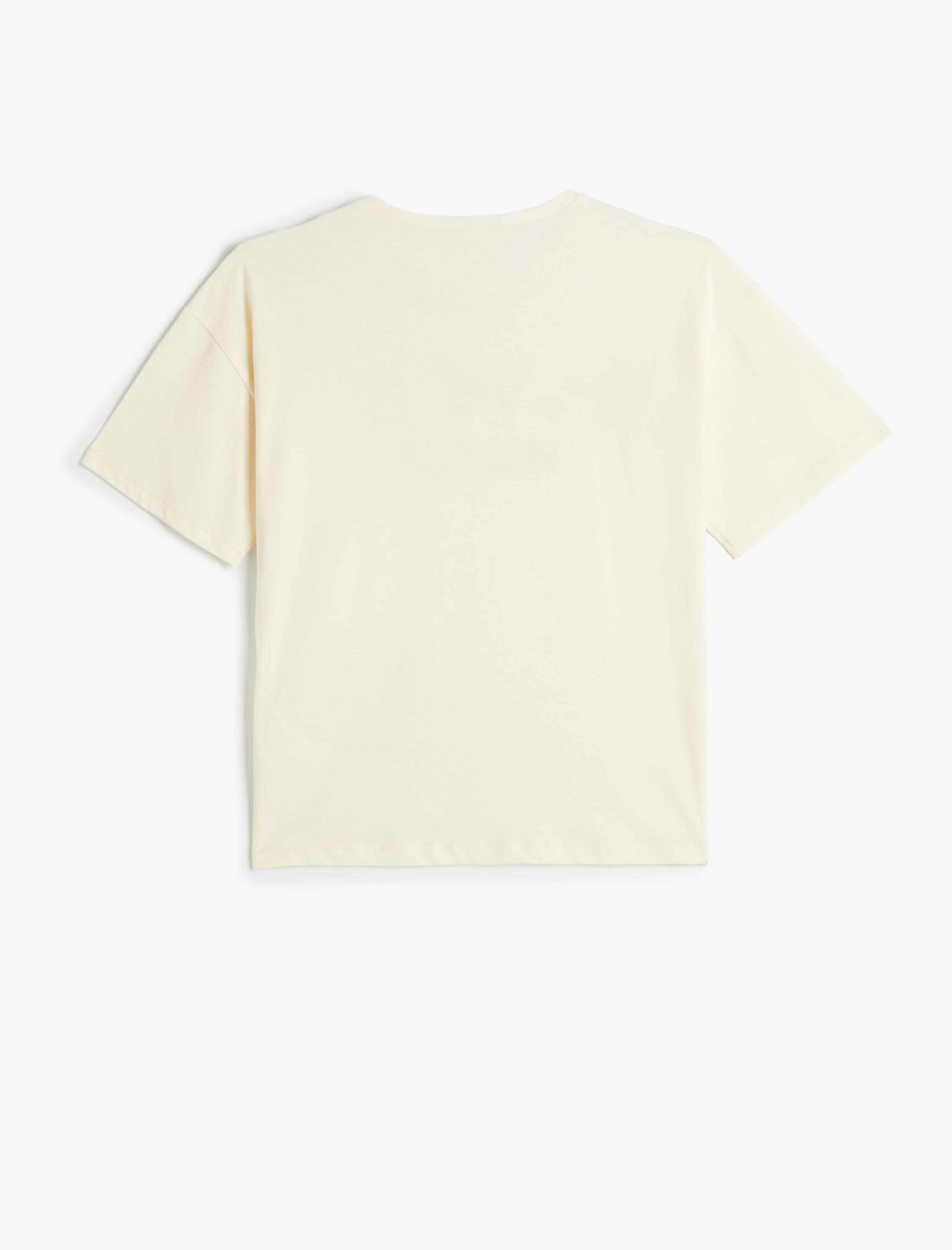  Kız Çocuk Tişört Slogan Temalı Baskılı Kısa Kollu Bisiklet Yaka