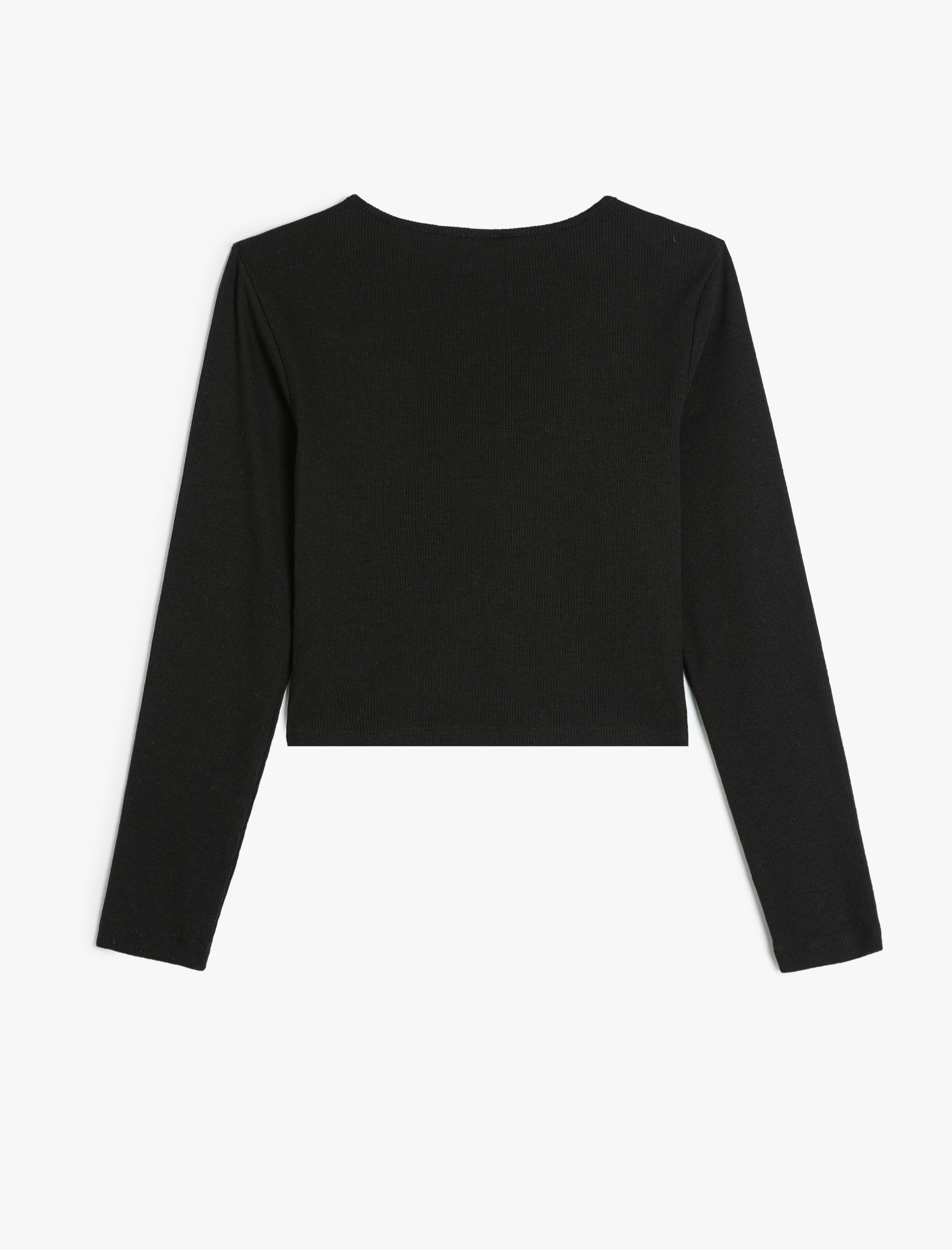  Kız Çocuk Bluz Uzun Kollu Yuvarlak Yaka Pencere Detaylı