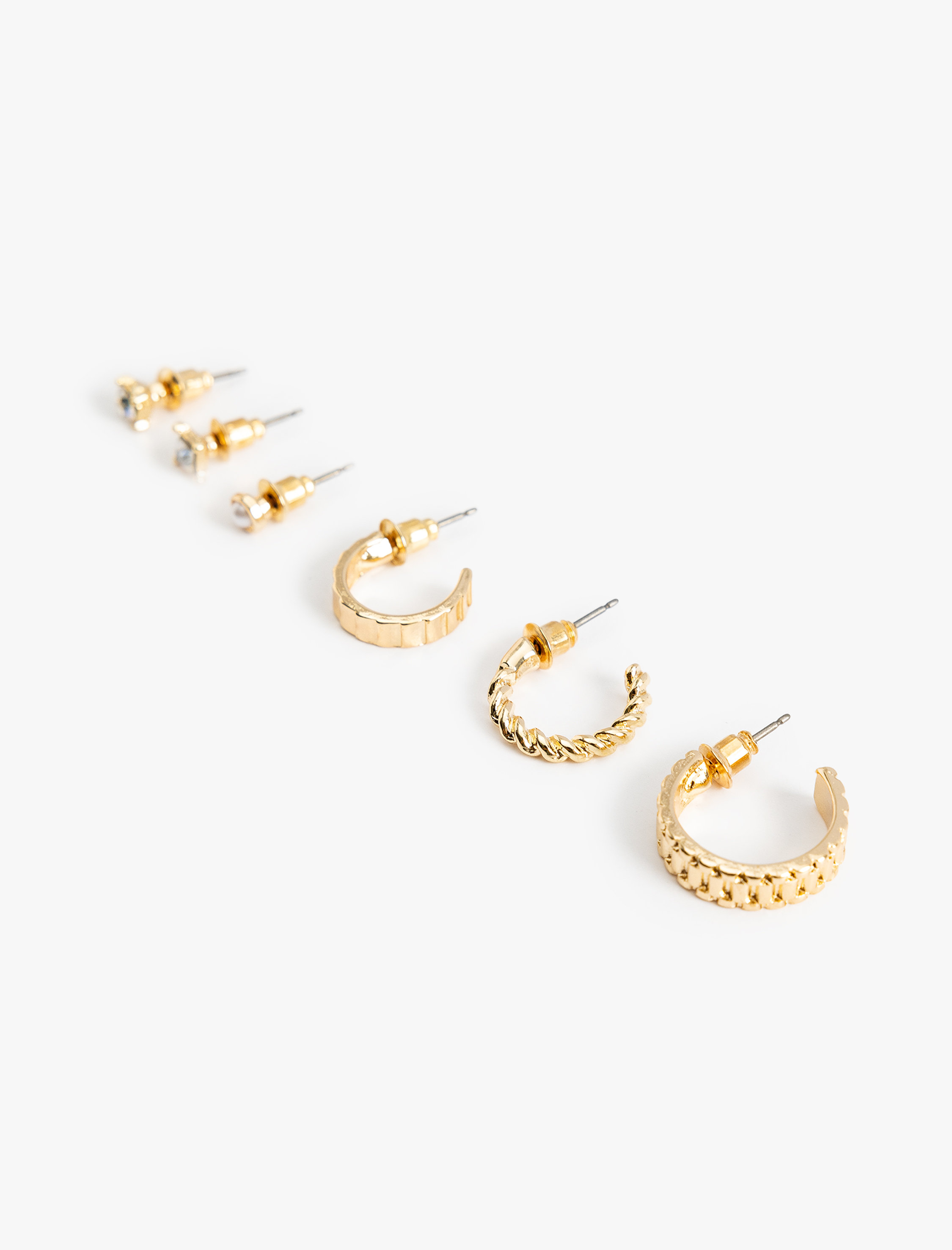  Kadın Top ve Halka Küpe Seti 6'lı