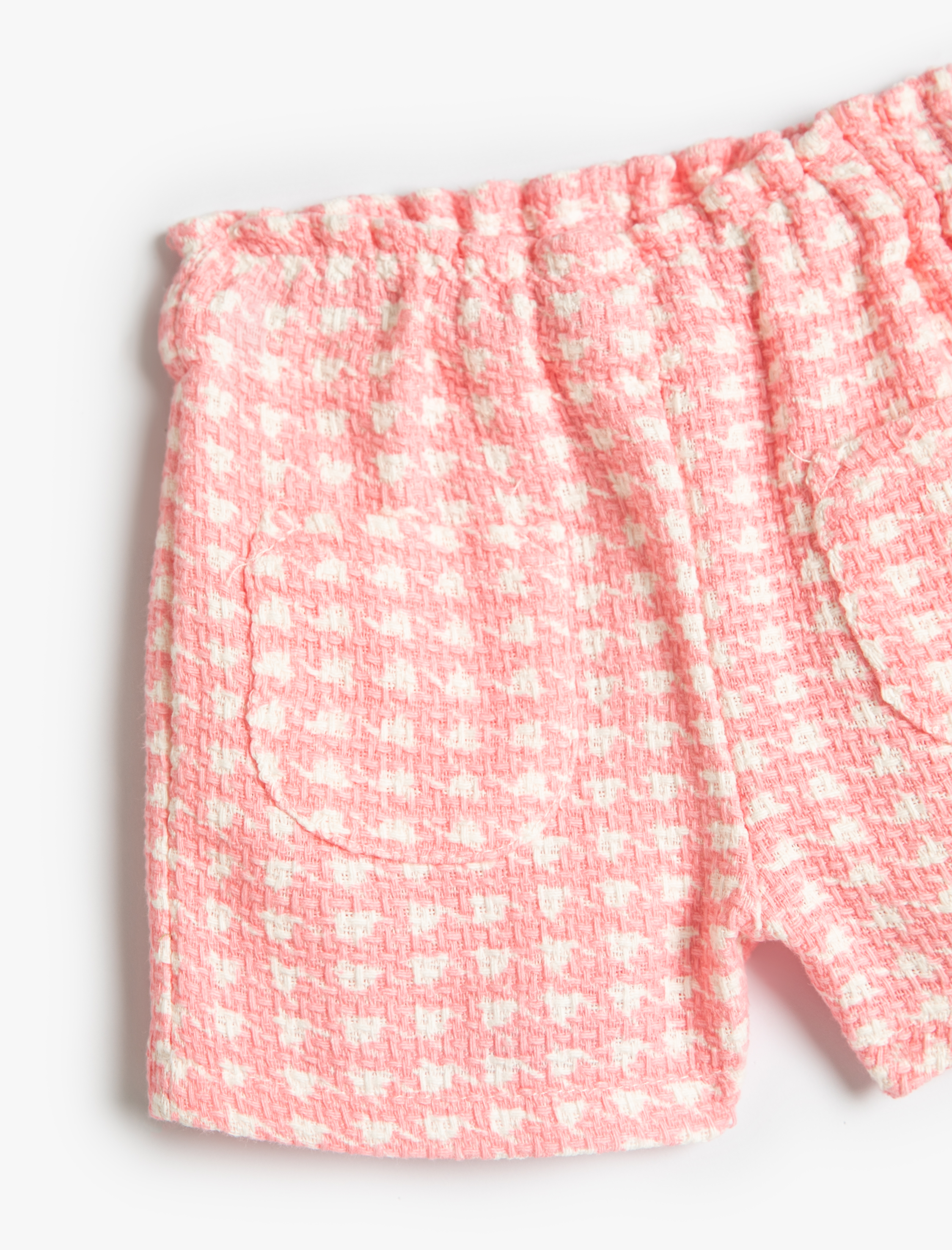  Kız Bebek Tüvit Şort Cepli Beli Lastikli