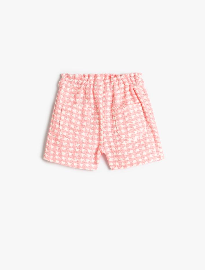 Kız Bebek Tüvit Şort Cepli Beli Lastikli