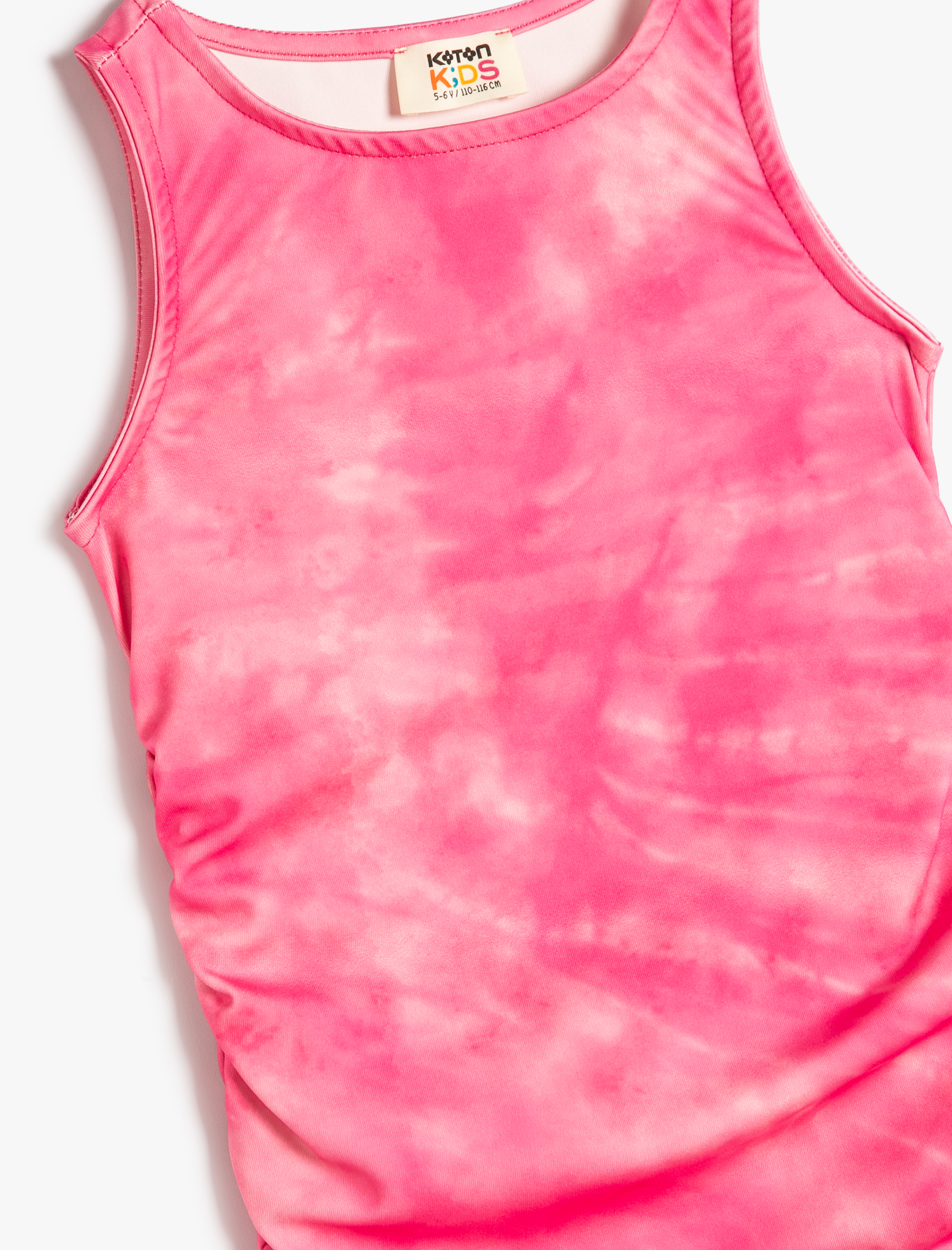  Kız Çocuk Kalem Elbise Askılı Batik Desenli Dar Kesim